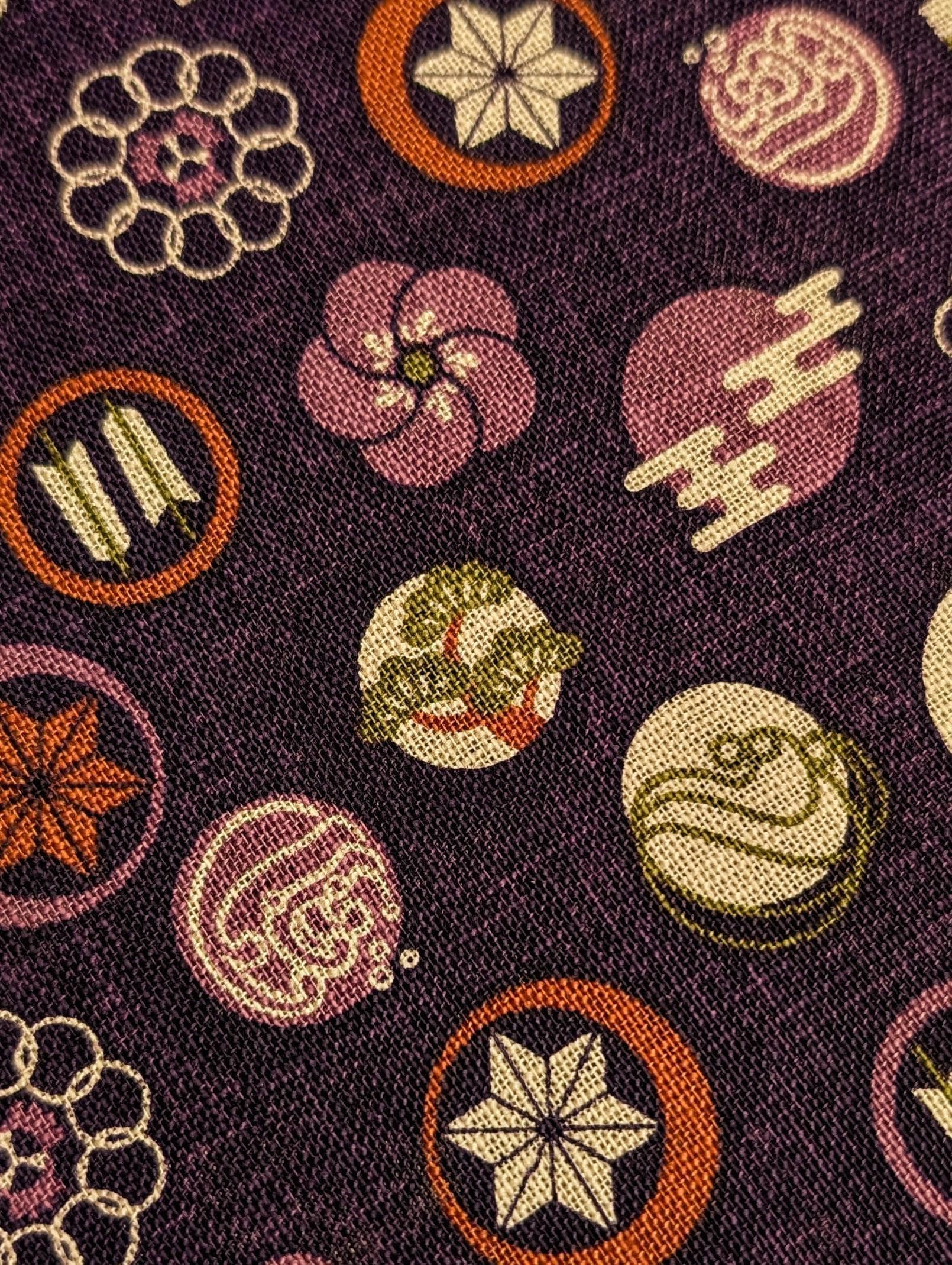 Sevenberry - Rustic Crests Cotton Fabric - Purple