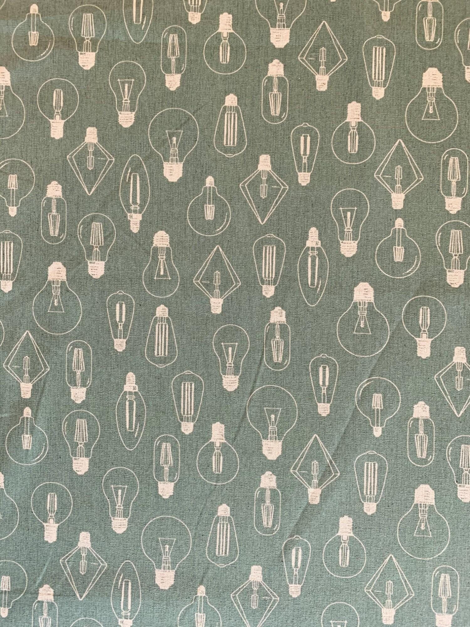 Sevenberry - Lightbulbs Cotton/Linen Canvas - Green