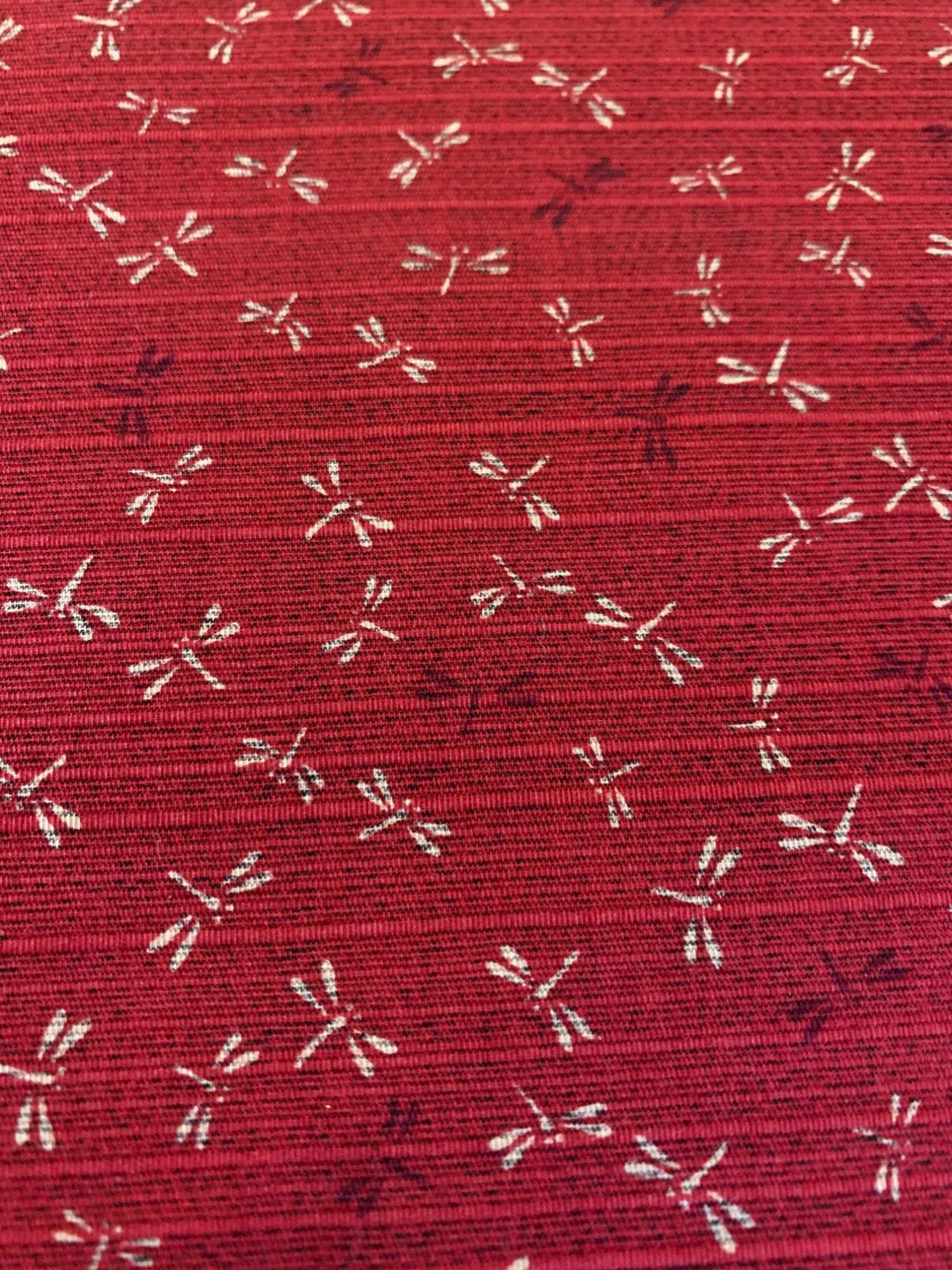 Sevenberry - Double Sided Dragonfly and Same-Komon Cotton Shantung - Red Black
