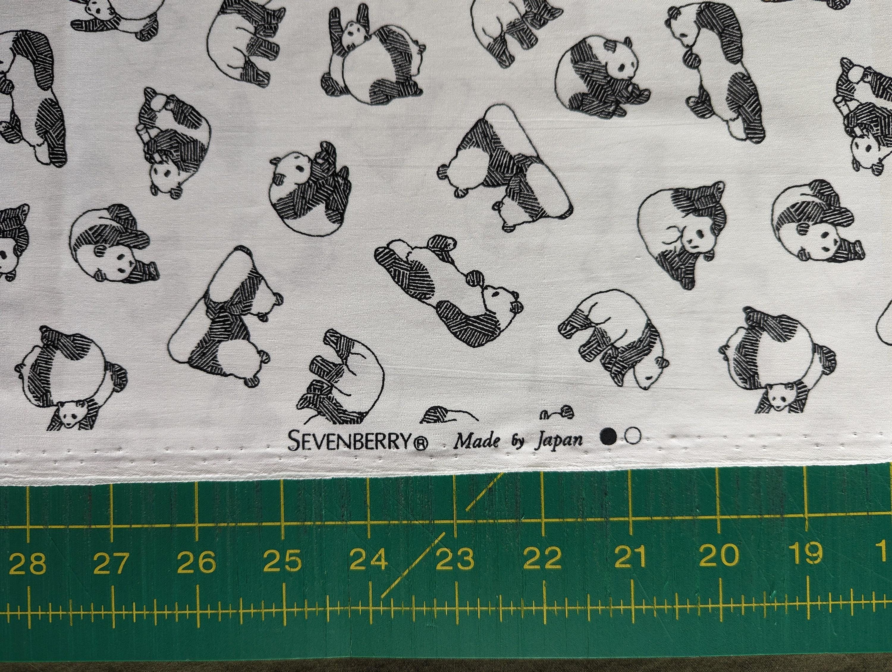 Sevenberry - Pandas Cotton Fabric - White