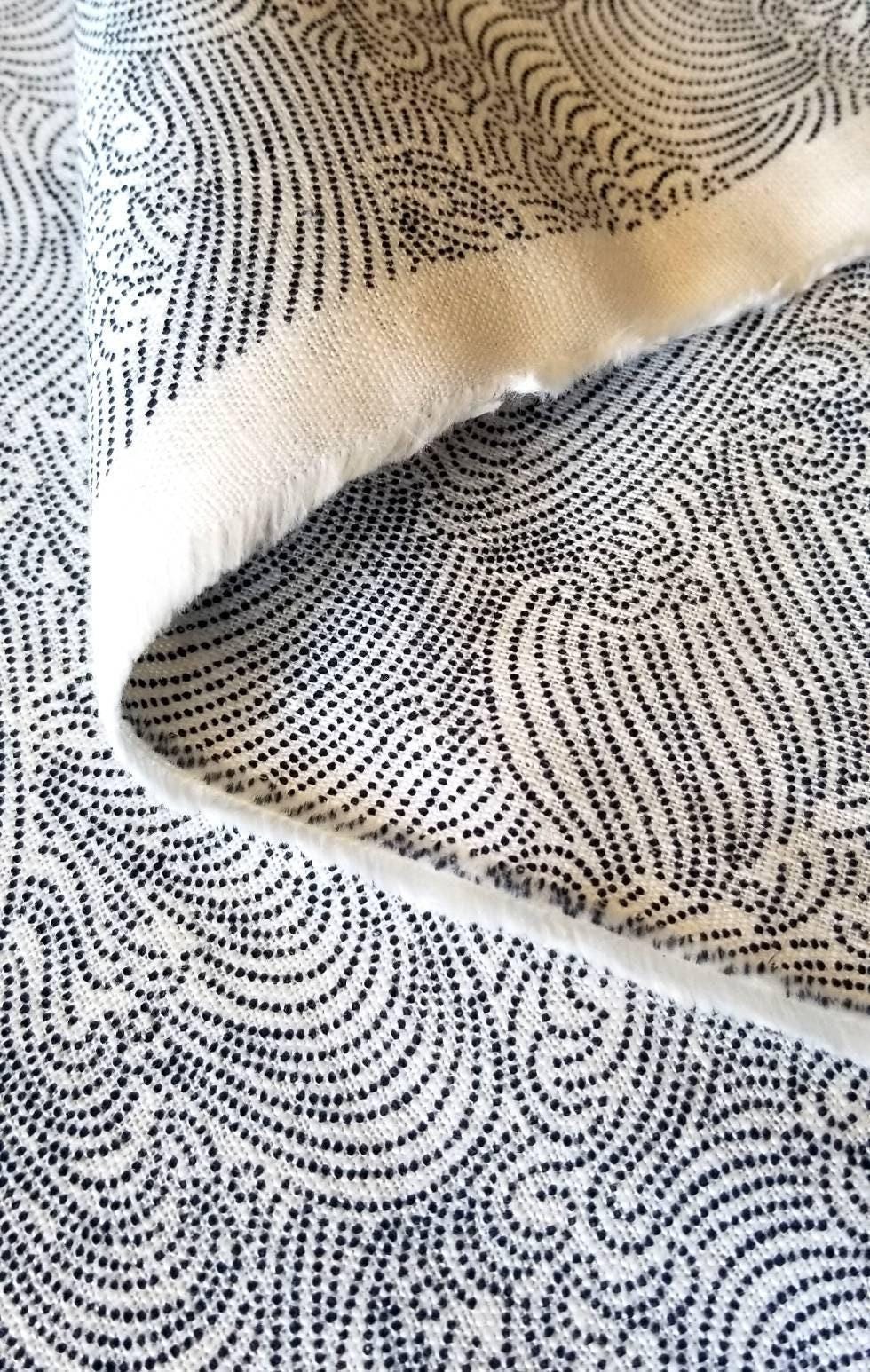 Sevenberry - Dotted Waves Cotton Fabric - Ivory White