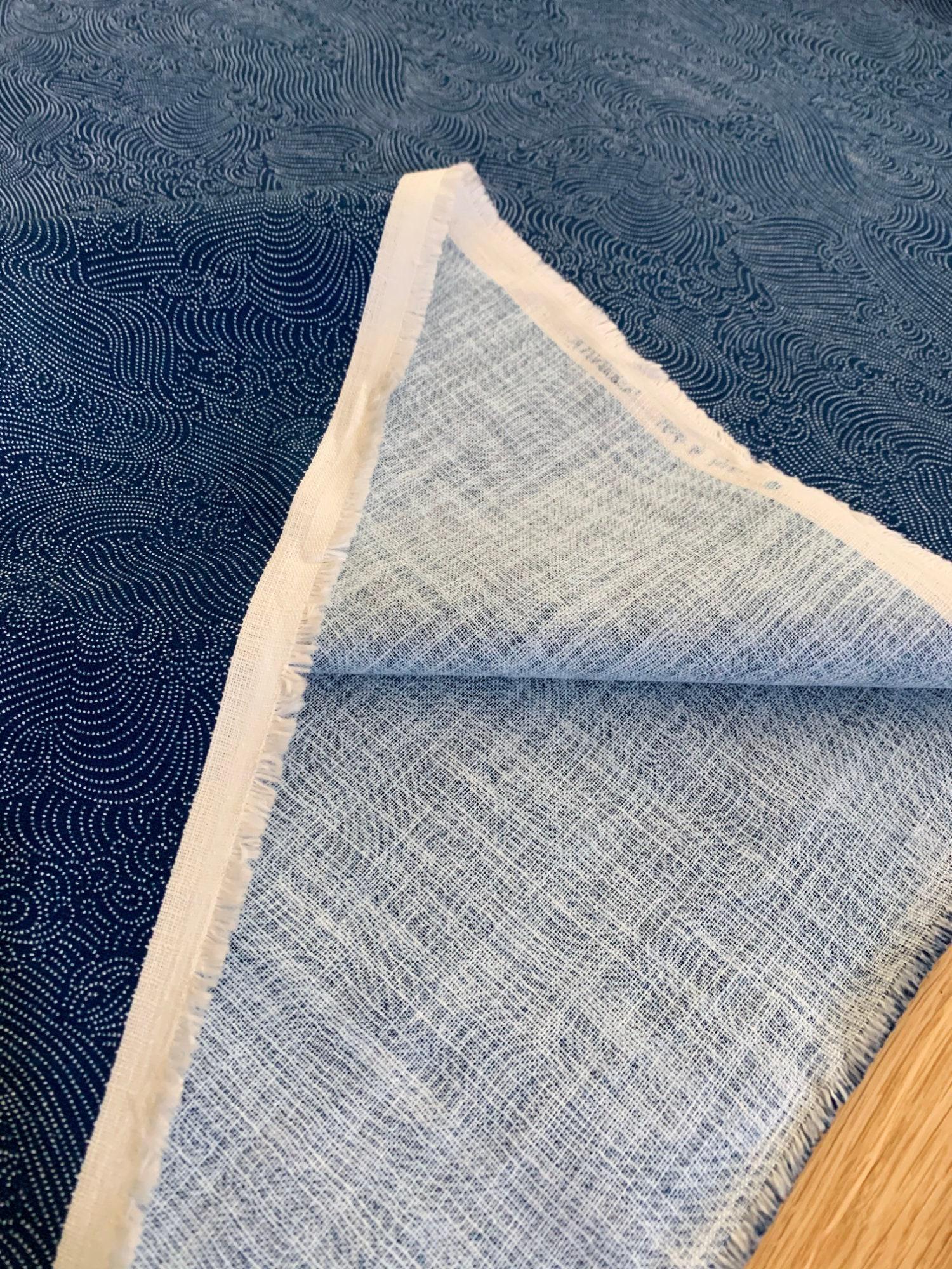 Sevenberry - Dotted Waves Cotton Fabric - Medium Blue