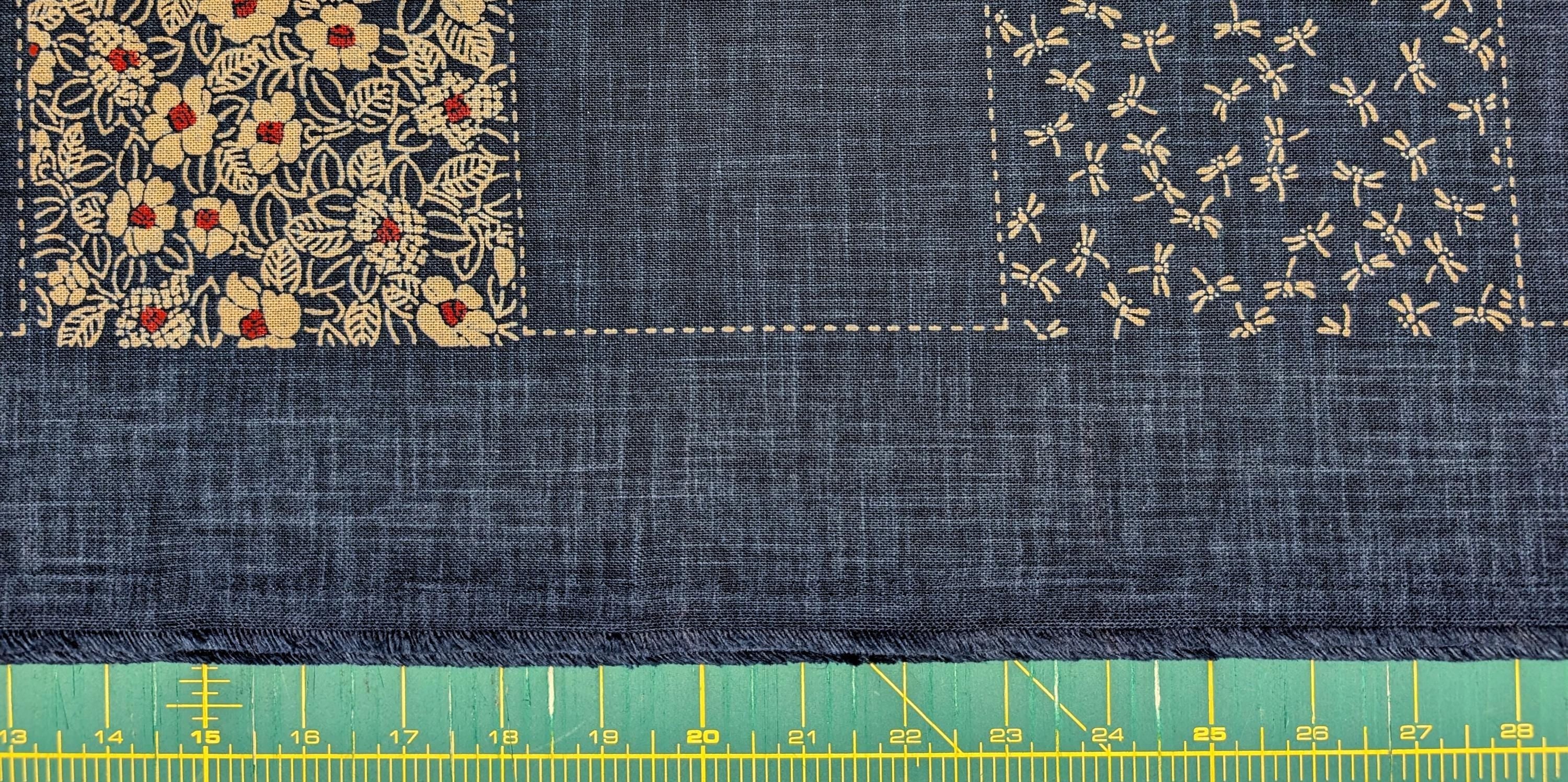 Traditional Patchwork hand stenciled Japanese cotton fabric KP7090-58 A - half yard