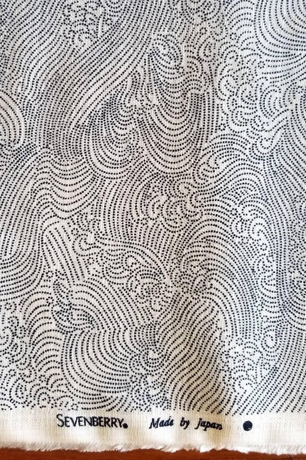 Sevenberry - Dotted Waves Cotton Fabric - Ivory White