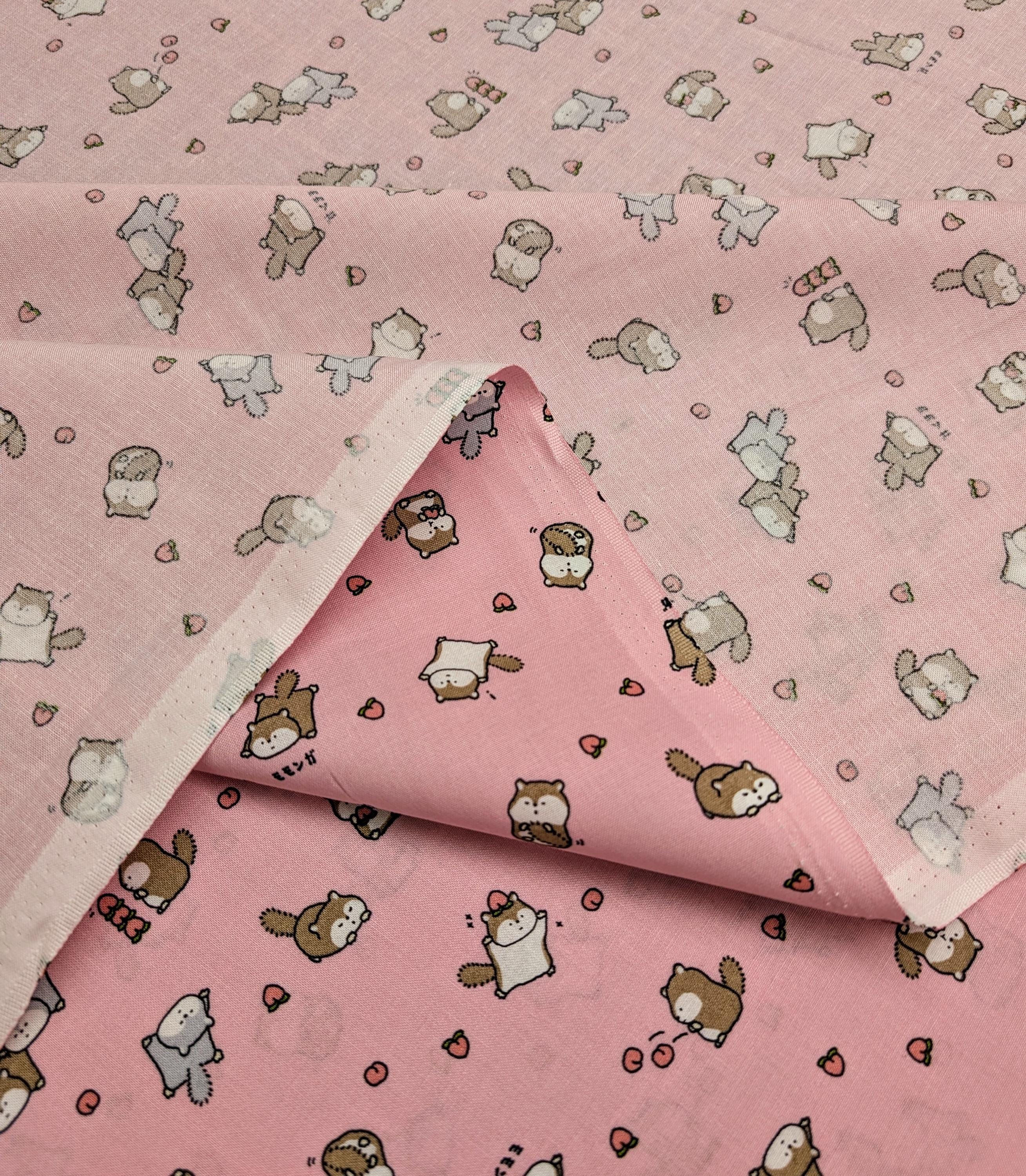 Cosmo - NEW Flying Squirrels & Peaches Cotton - Pink