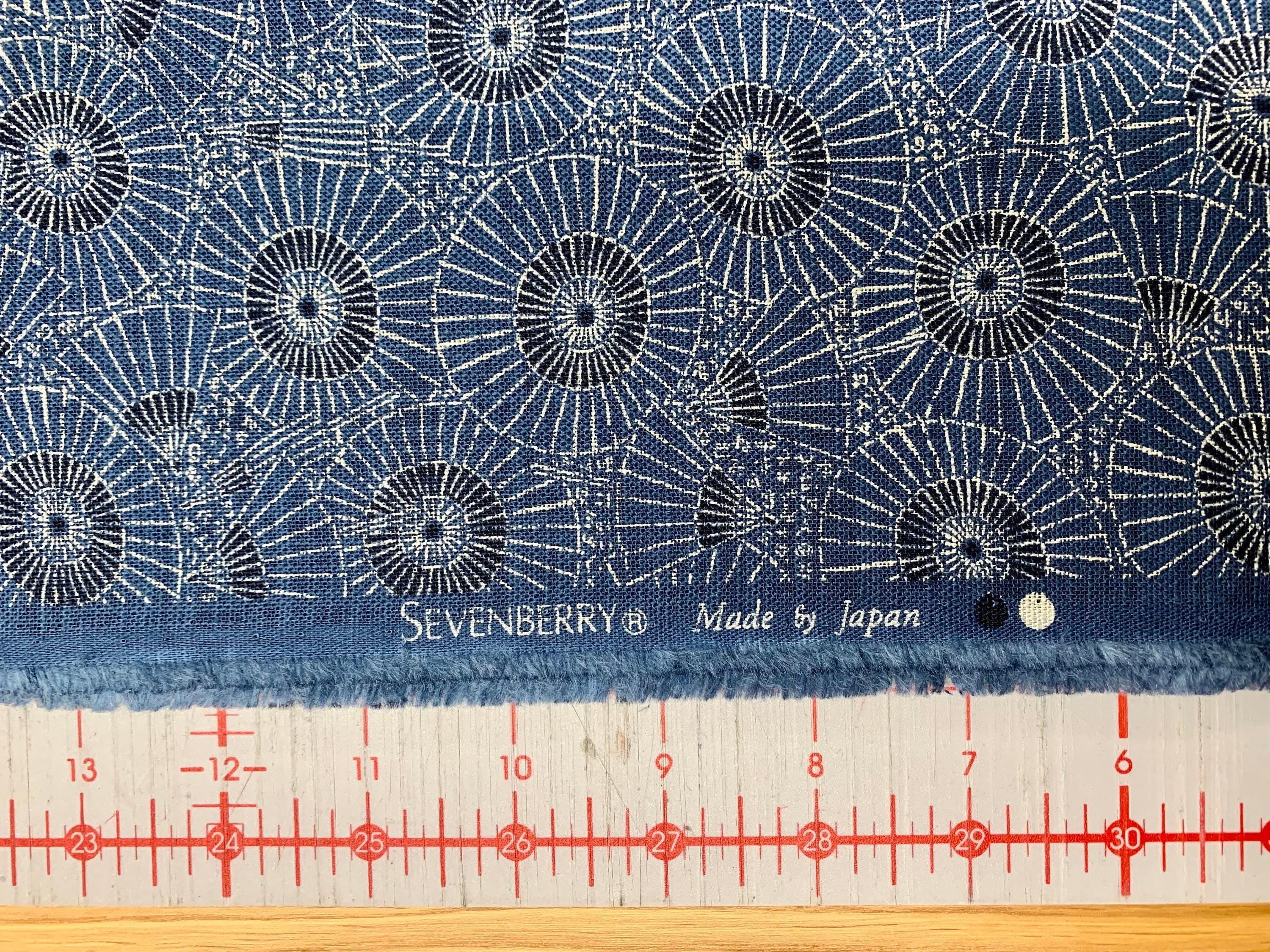 Sevenberry - Vintage Parasols Cotton Fabric - Medium Blue