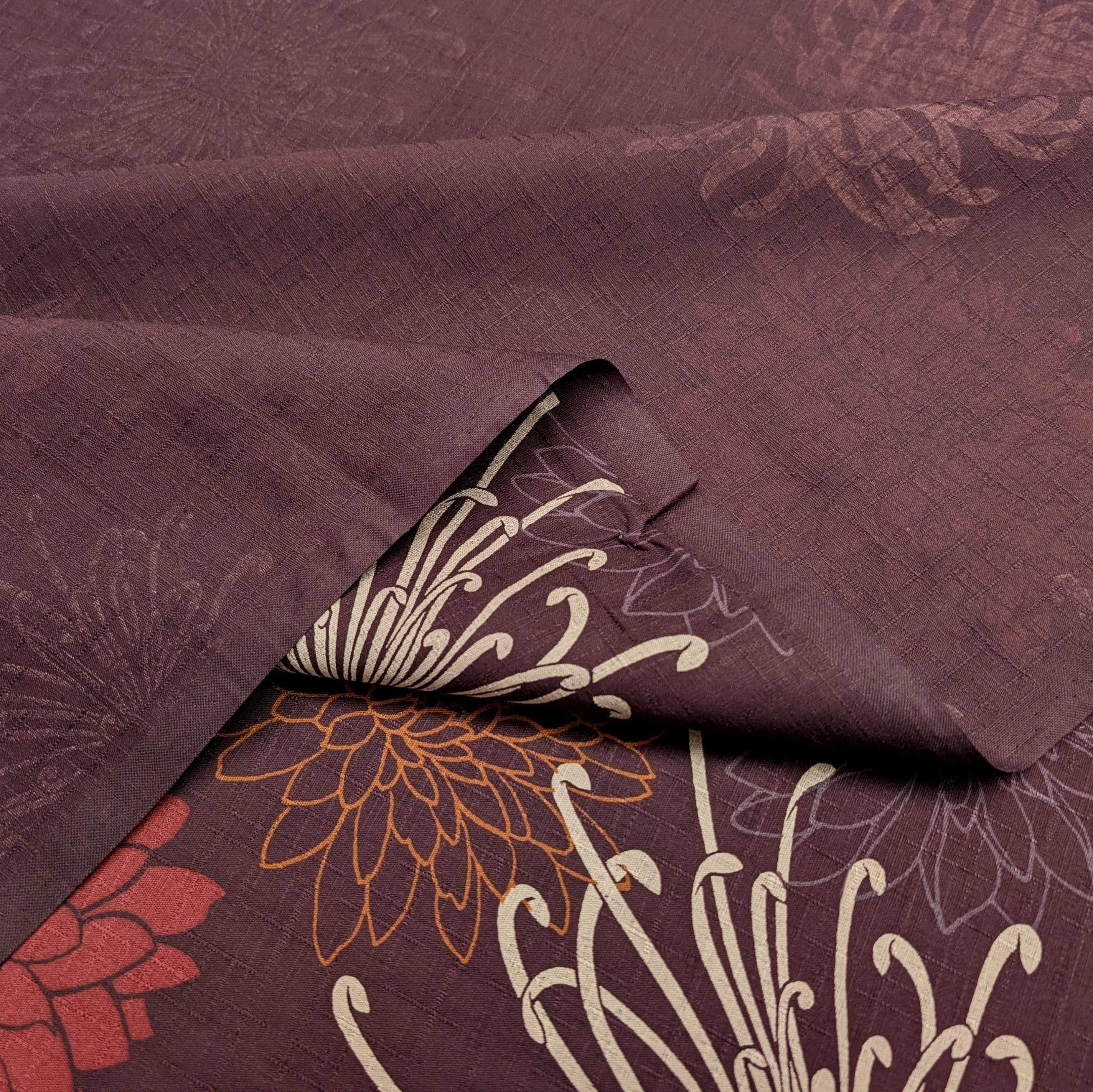 Kobayashi - Mixed Traditional Flowers Cotton Dobby - Purple