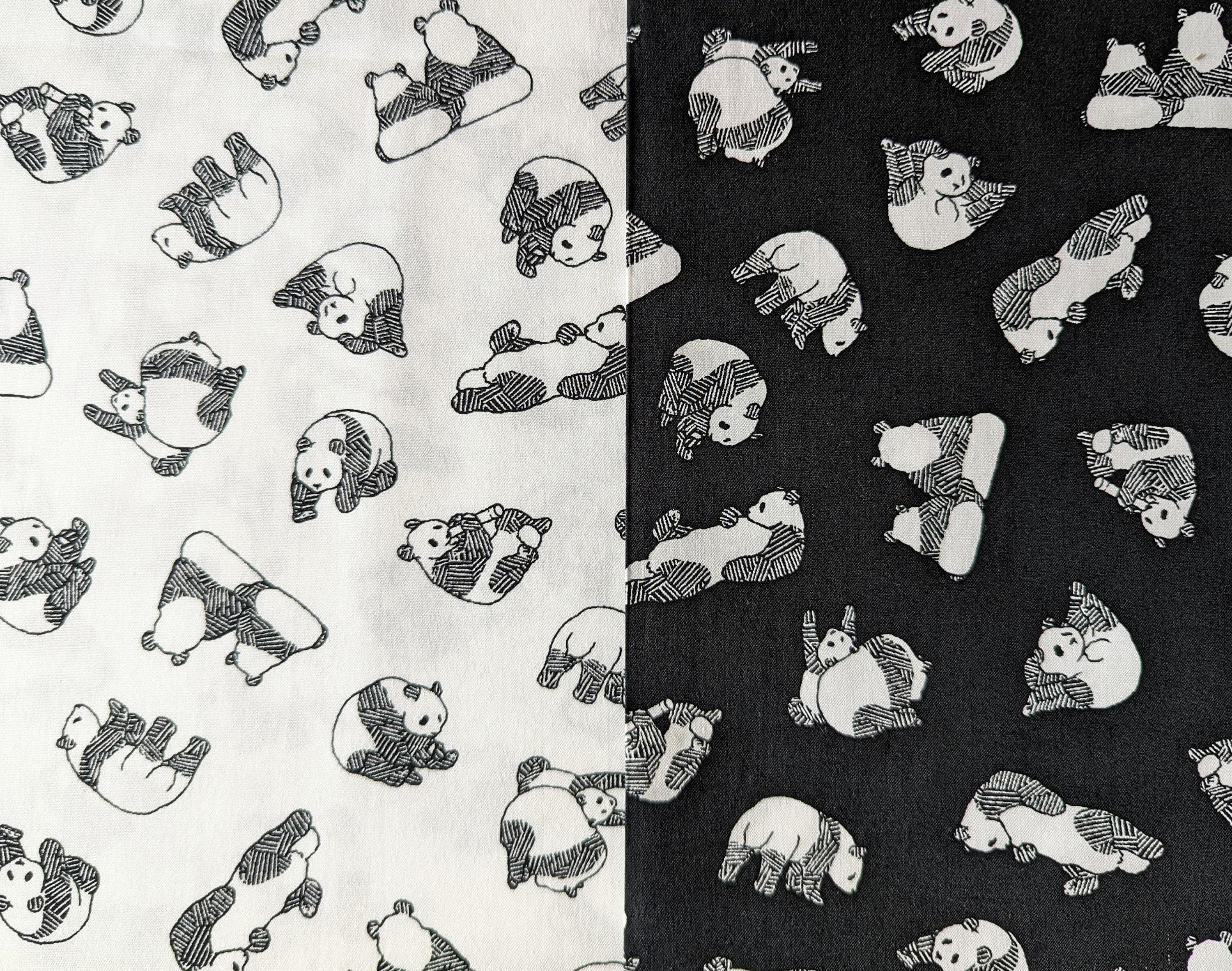 Sevenberry - Pandas Cotton Fabric - White