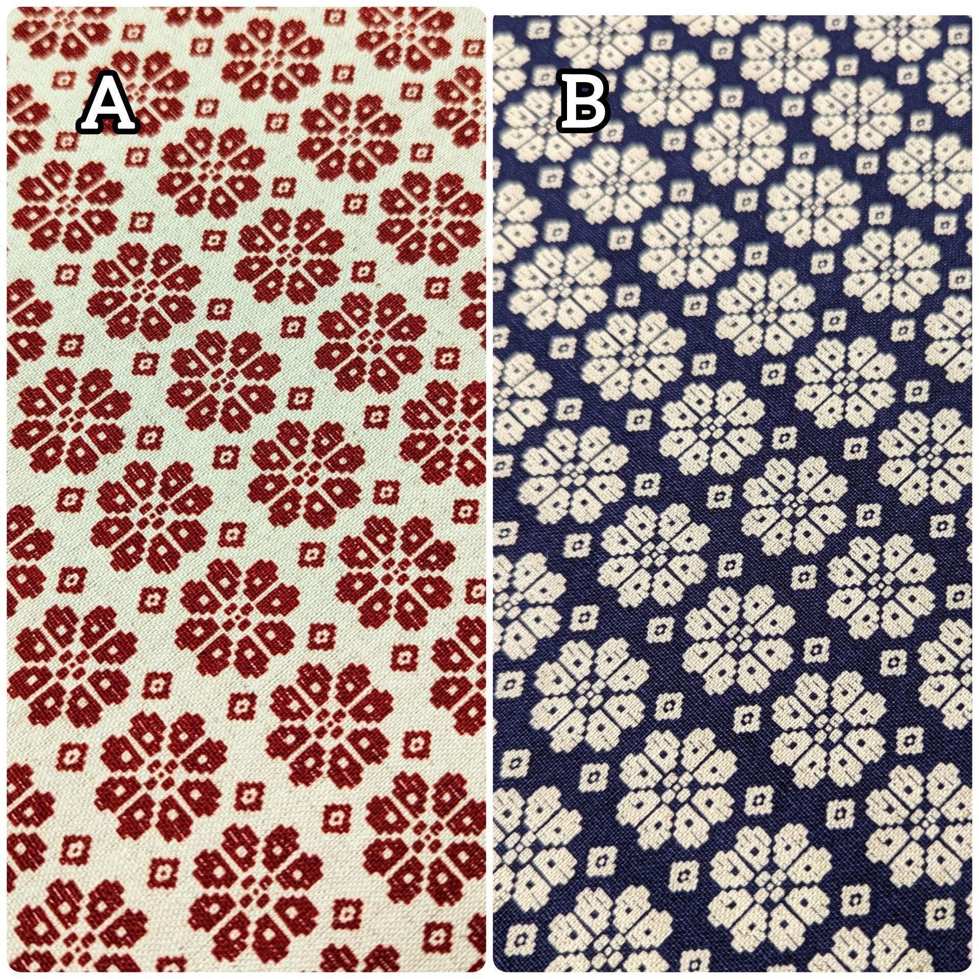 Kokka - Scandinavian Flowers Cotton/Linen light weight Canvas - Red White
