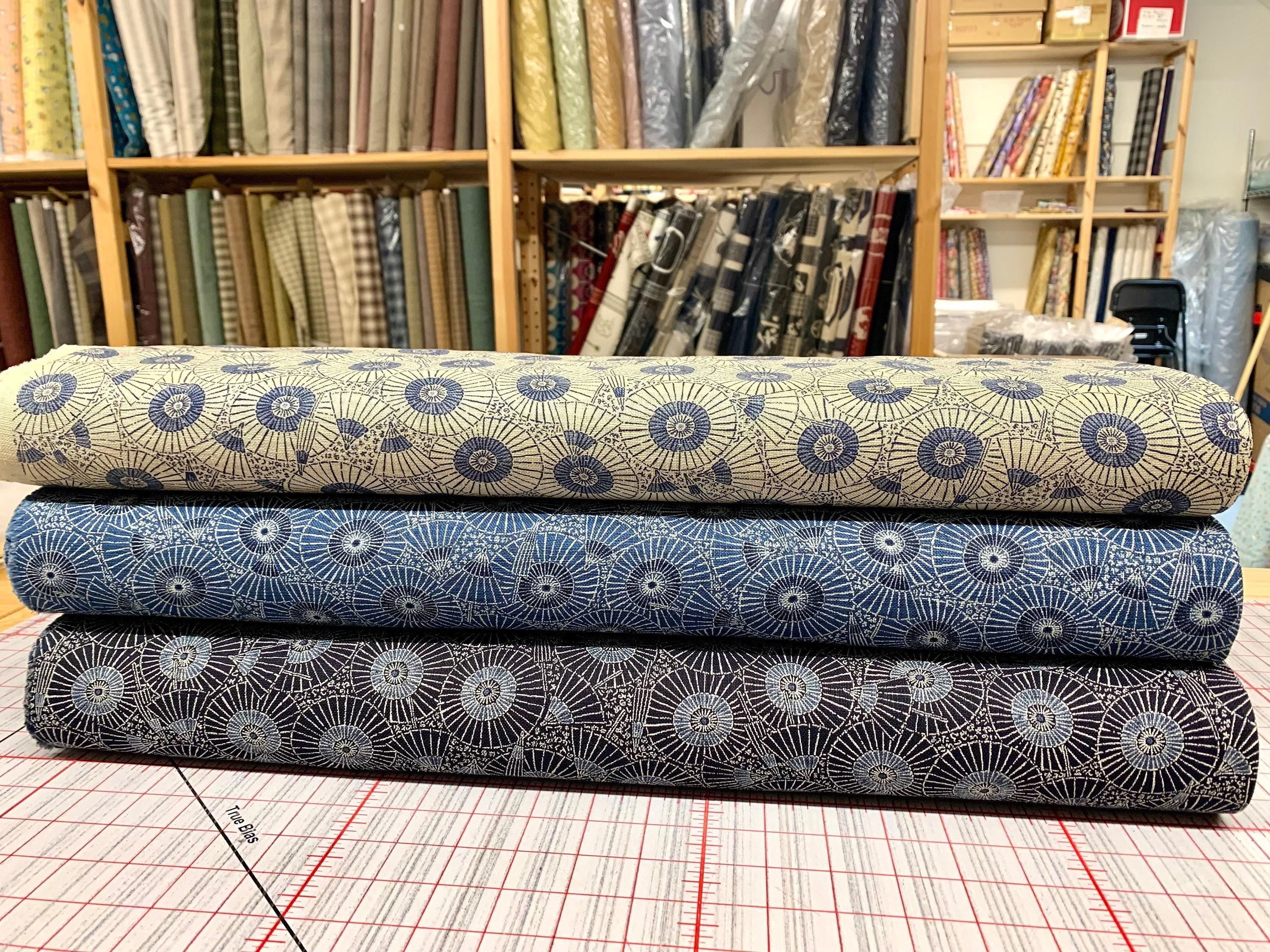 Sevenberry - Vintage Parasols Cotton Fabric - Medium Blue