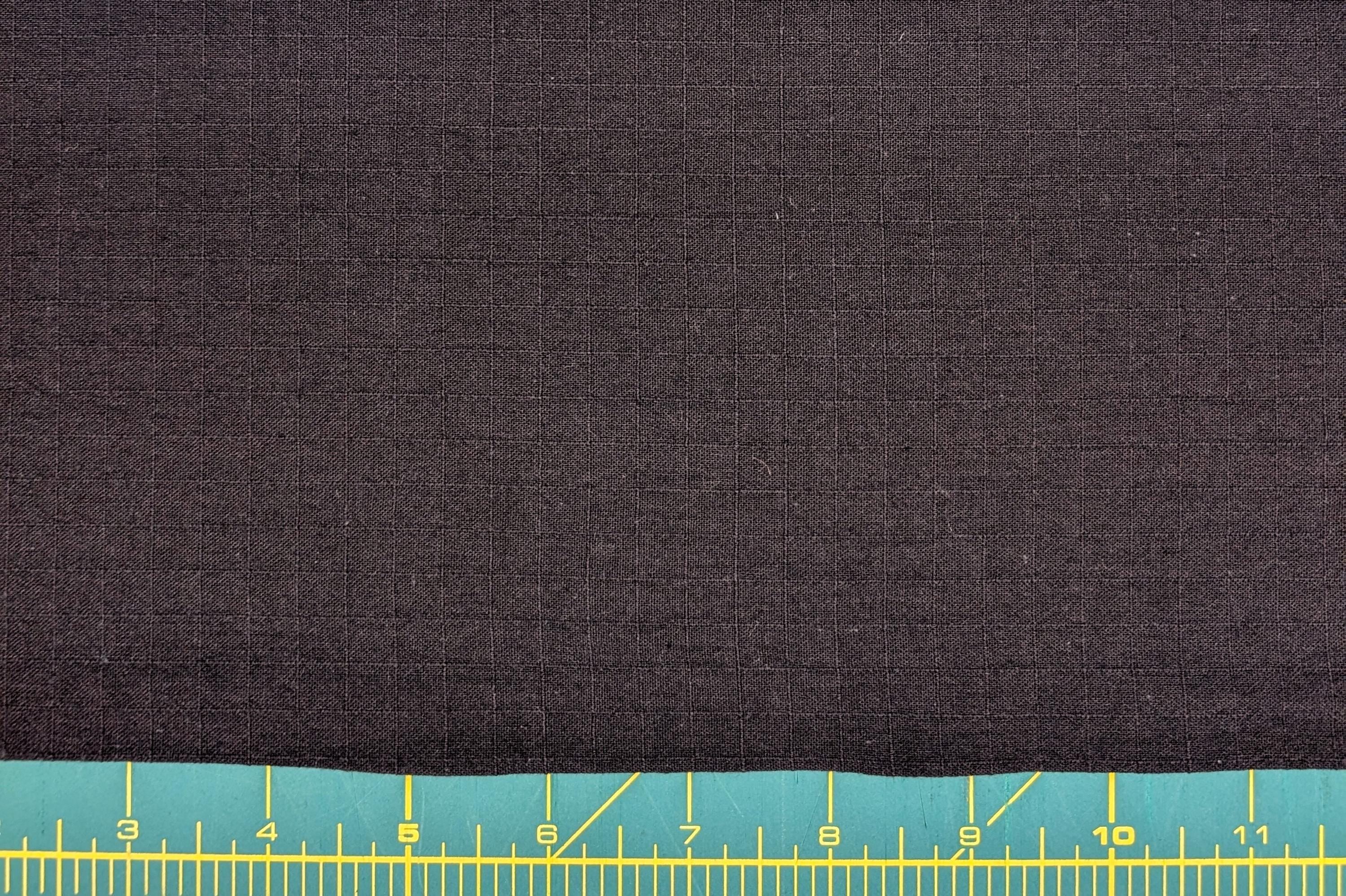 NEW Soft Gridded Dobby Cosmo Japanese cotton linen fabric AD-5747 300 arsenic gray black