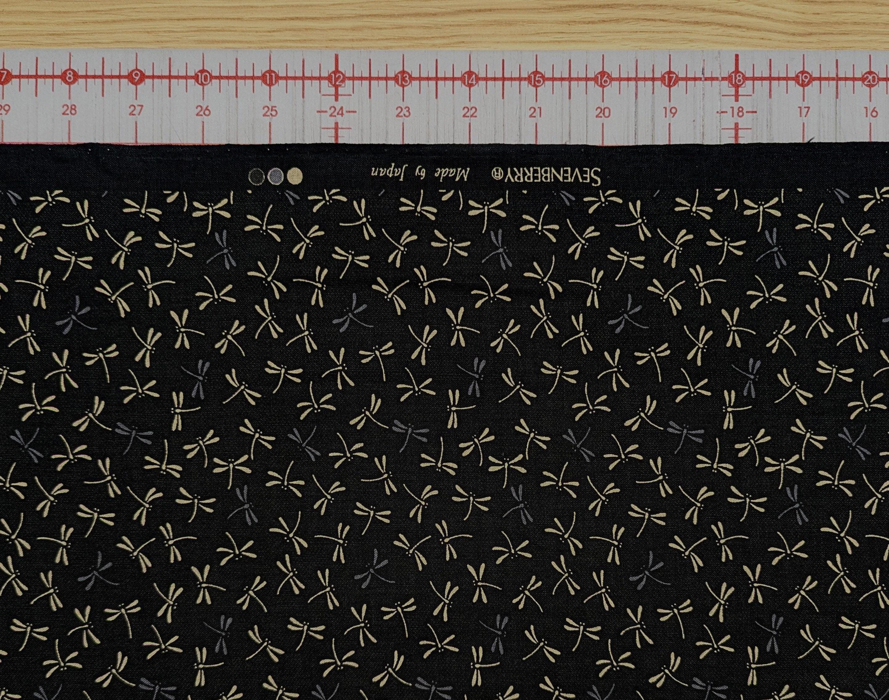 Sevenberry - Dragonflies in Black Cotton Fabric - Black