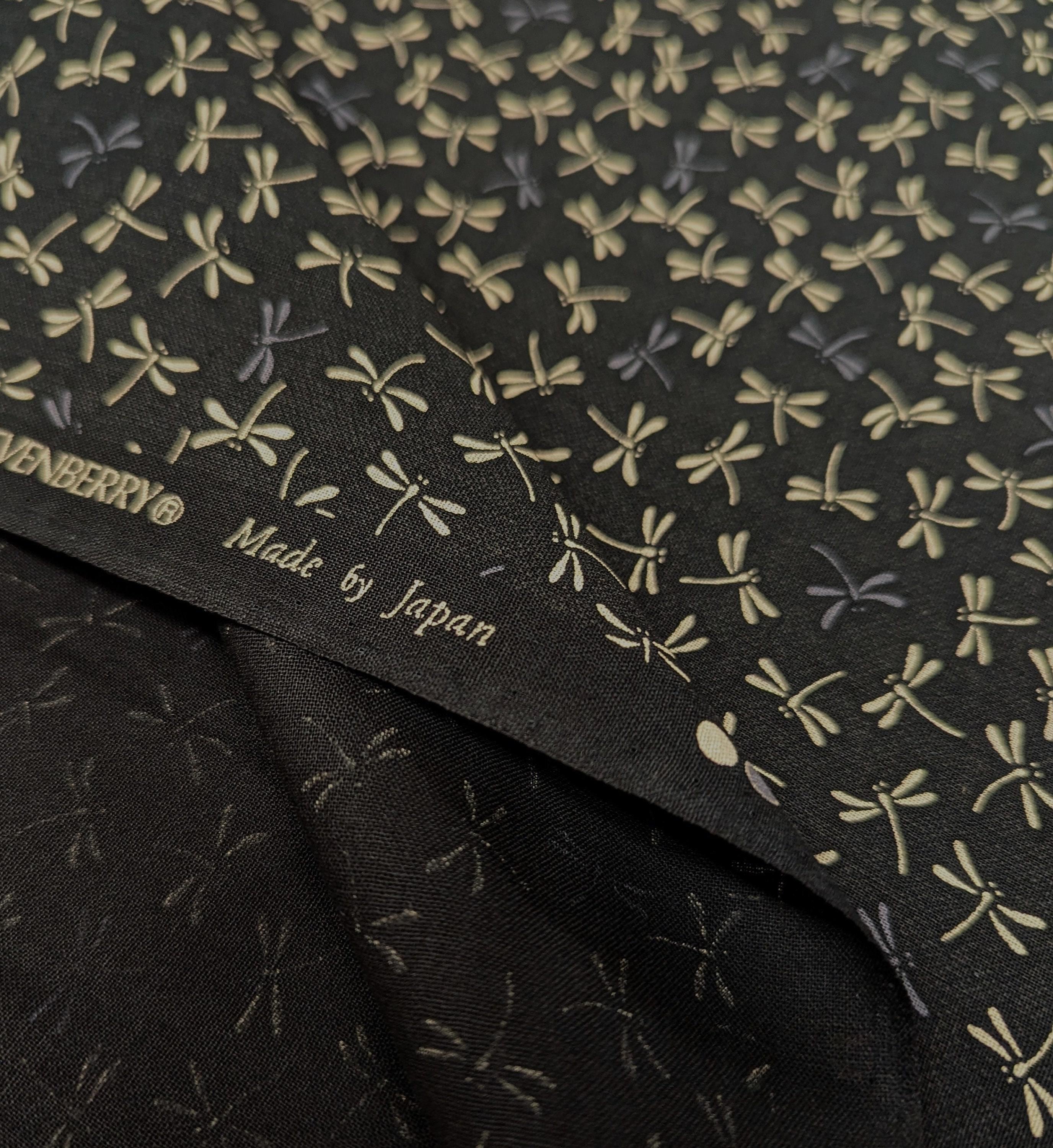 Sevenberry - Dragonflies in Black Cotton Fabric - Black