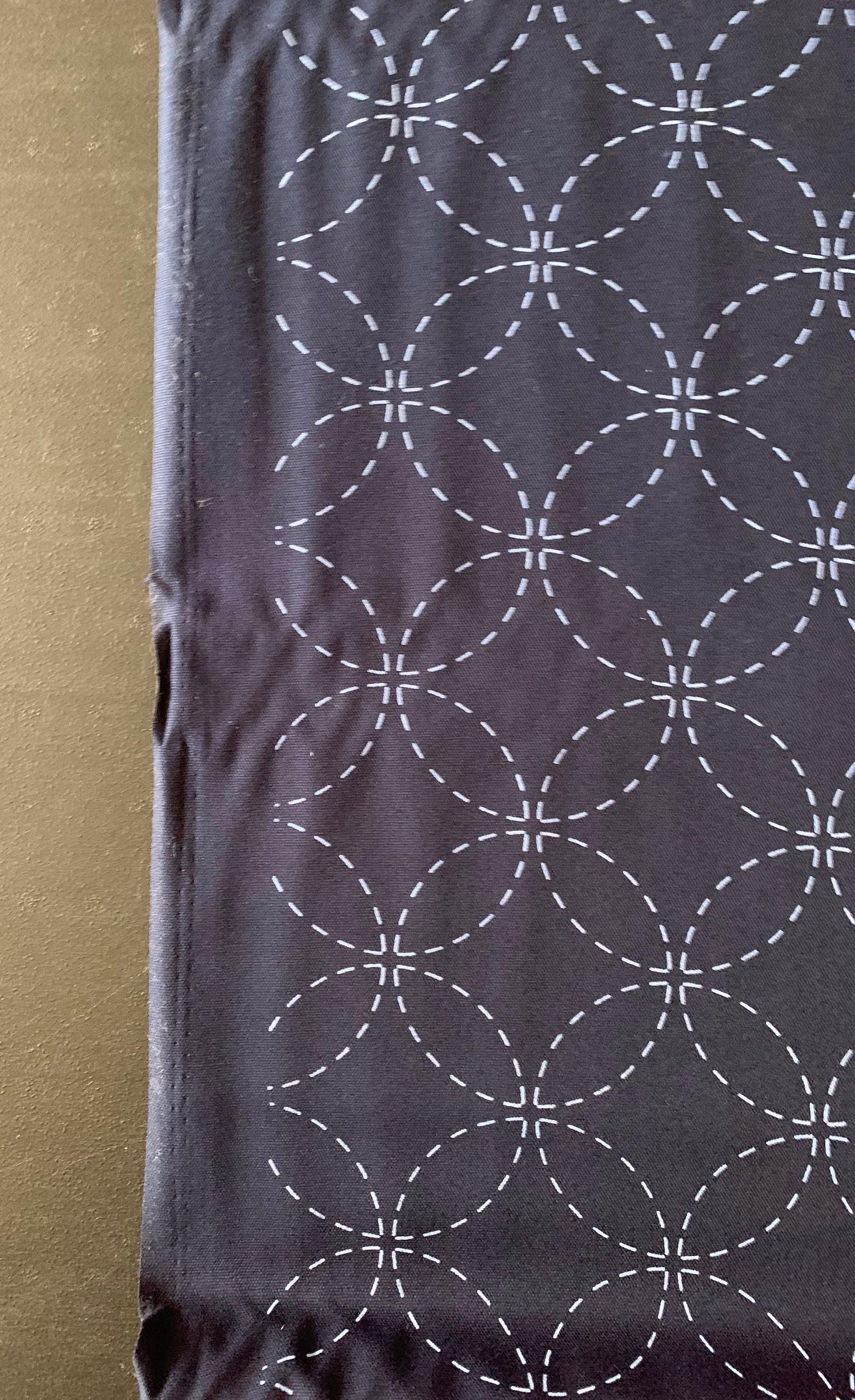 Olympus - Shippou Pre-Printed Sashiko Cotton Fabric - Navy