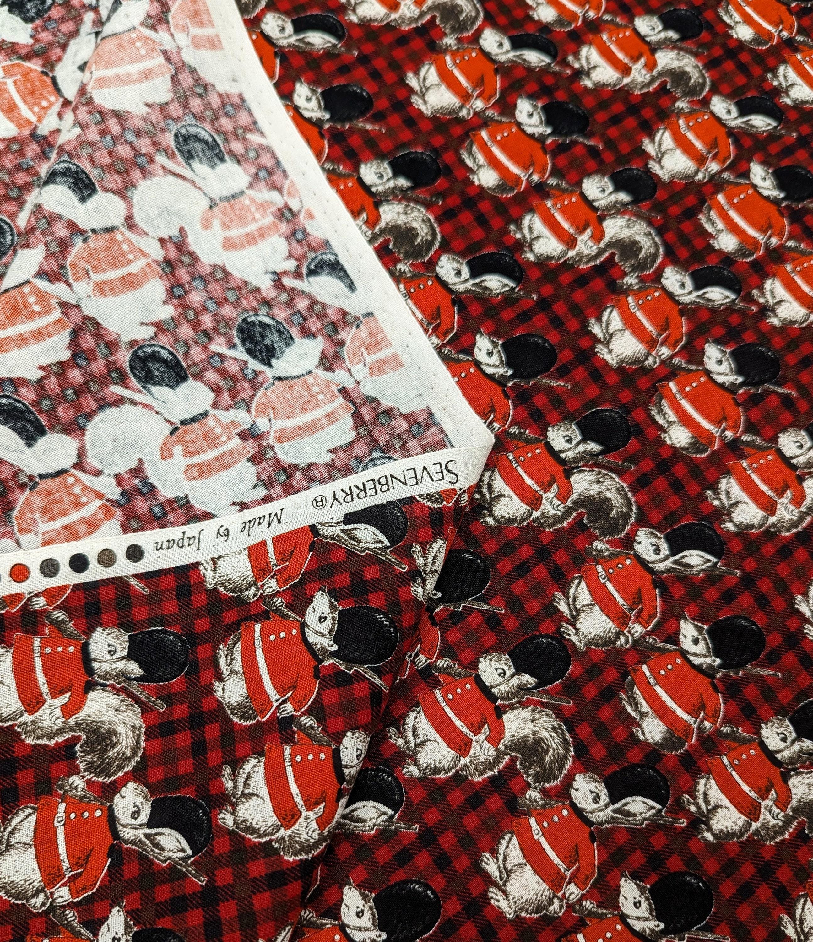 Sevenberry - Forest Brigade Cotton Fabric - Red Black White
