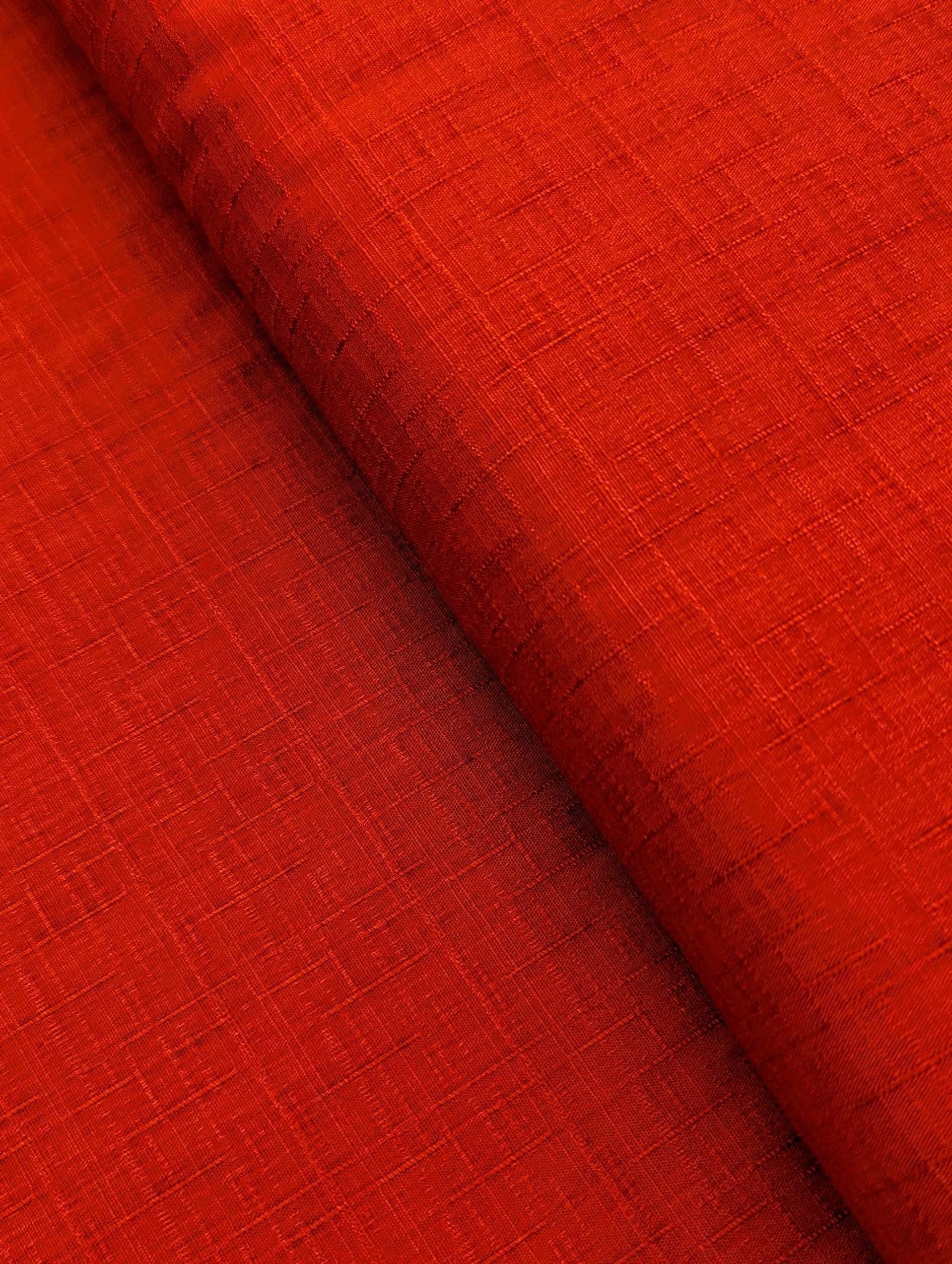Solid color dobby weave Kobayashi Japanese cotton fabric KC-8260 B red