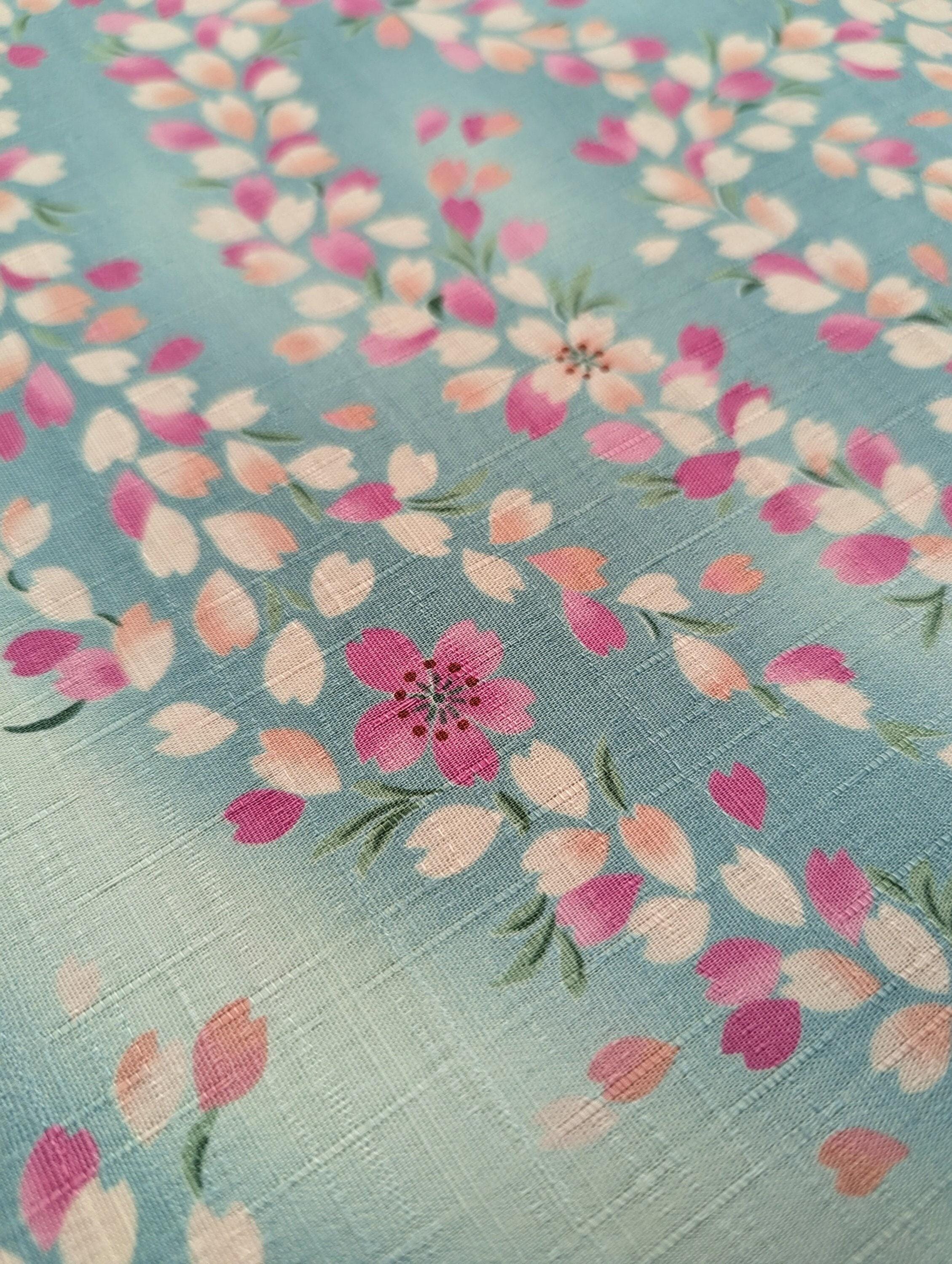 Kobayashi - Breezy Cherry Blossoms Cotton Dobby - Blue