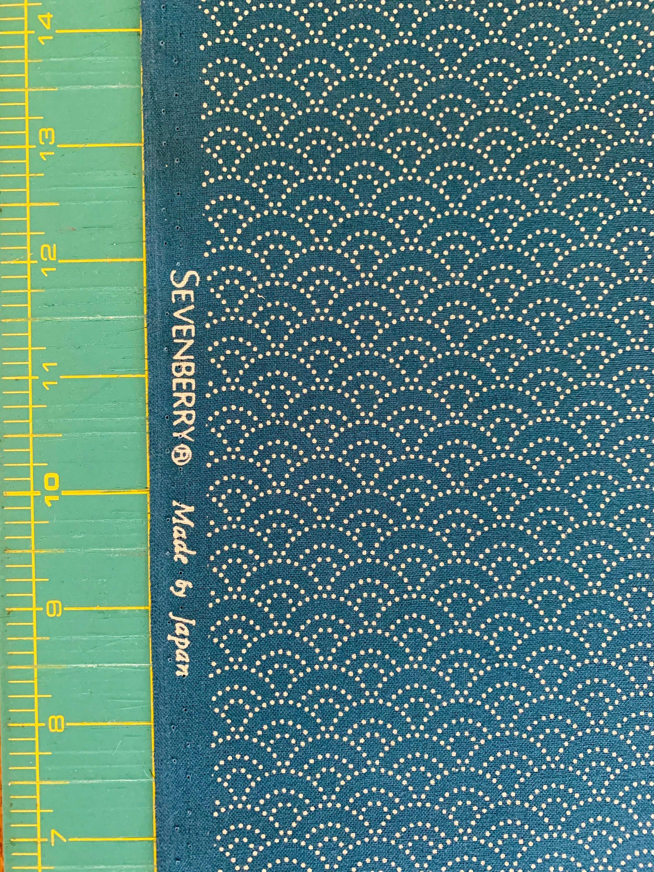 Sevenberry - Dotted Waves in Peacock Blue Green Cotton Fabric - Peacock Blue Green