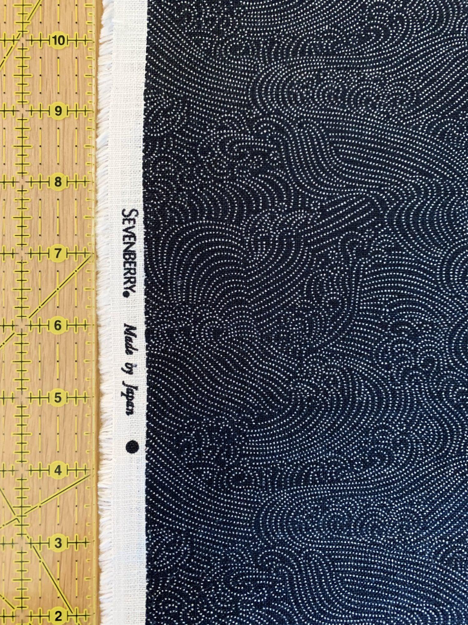Sevenberry - Dotted Waves Cotton Fabric - Black