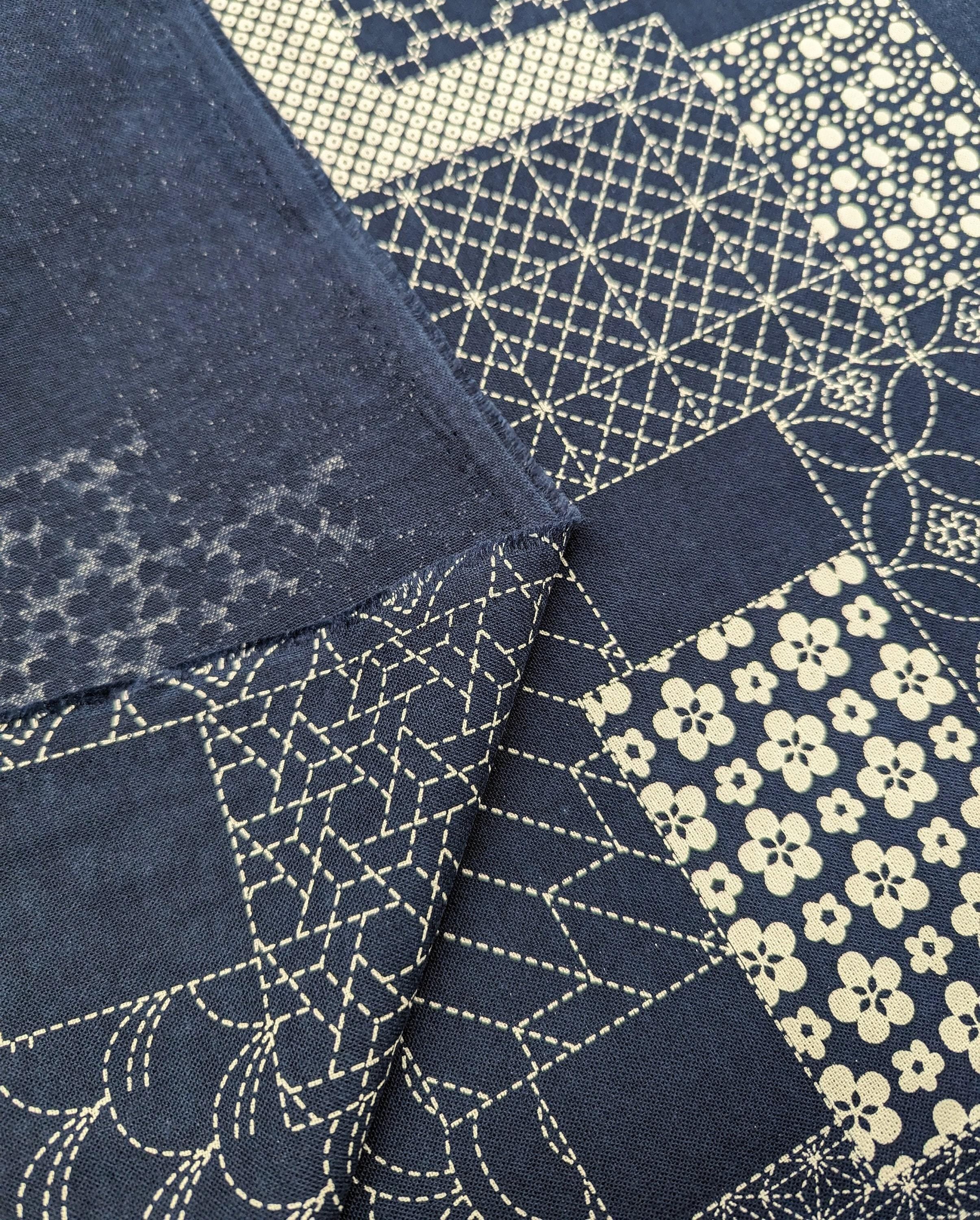 Orimono Imports - Sashiko Patchwork Wagara Cotton - Navy Blue