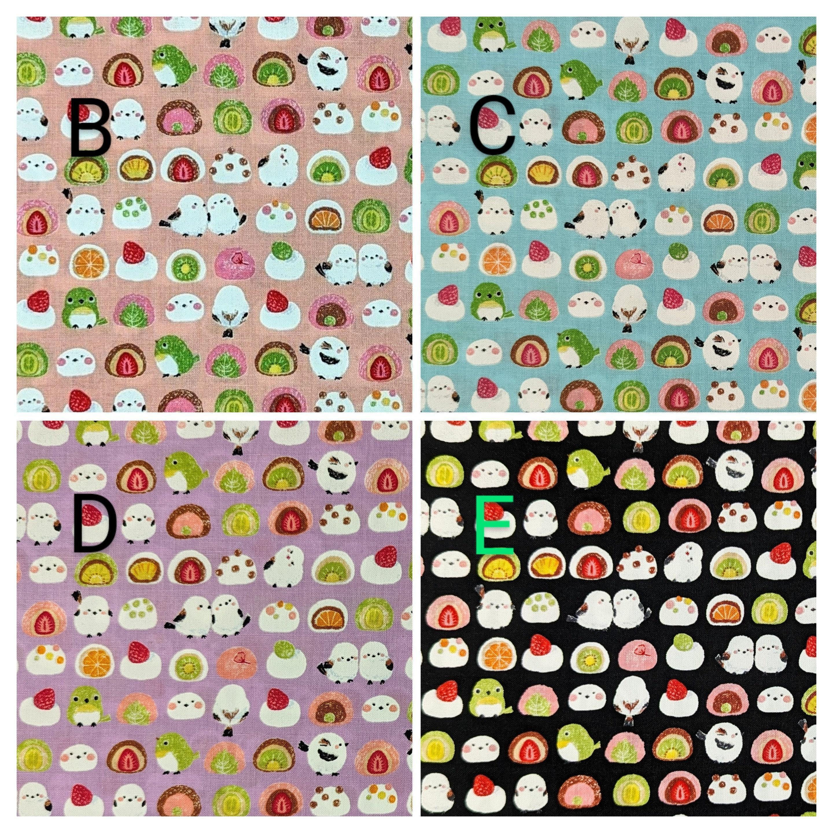 Senyo - Chickadees and Mochi Cotton Fabric - Purple