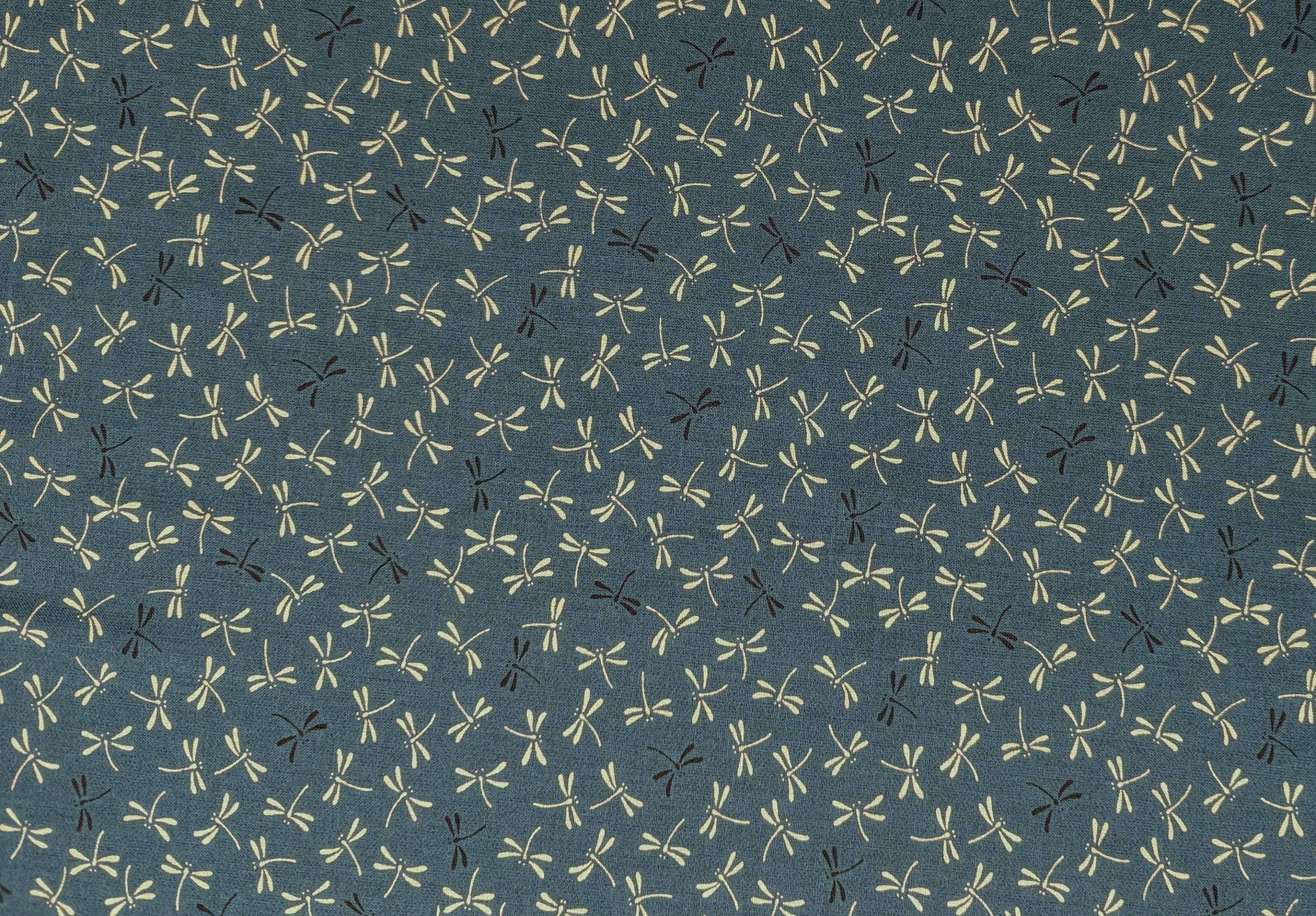 Sevenberry - Dragonflies in Deep Teal Cotton Fabric - Deep Teal