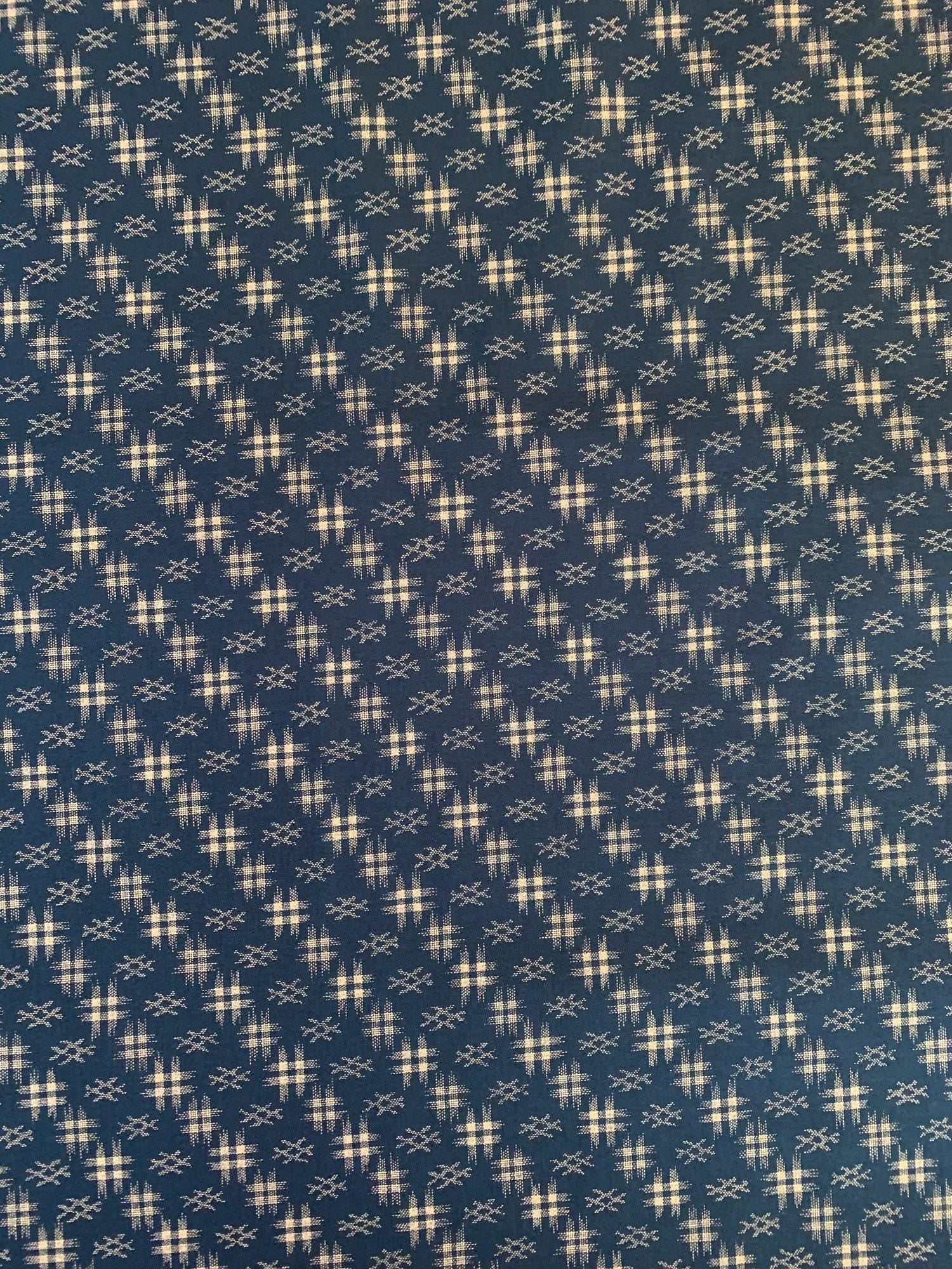 Sevenberry - Well 井戸 Hashtag Cotton Fabric - Blue Beige