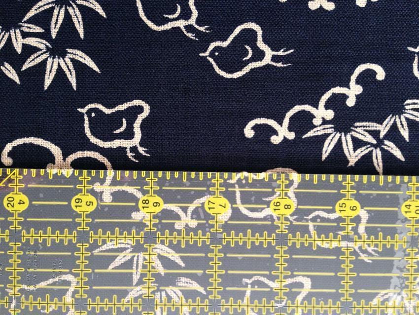 Sevenberry - Chidori Little Bird Cotton Fabric - Navy Blue Beige