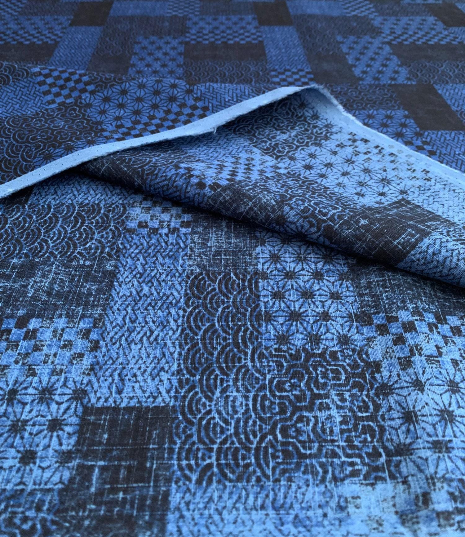 Sevenberry - Patchwork Cotton Dobby - Dark Blue