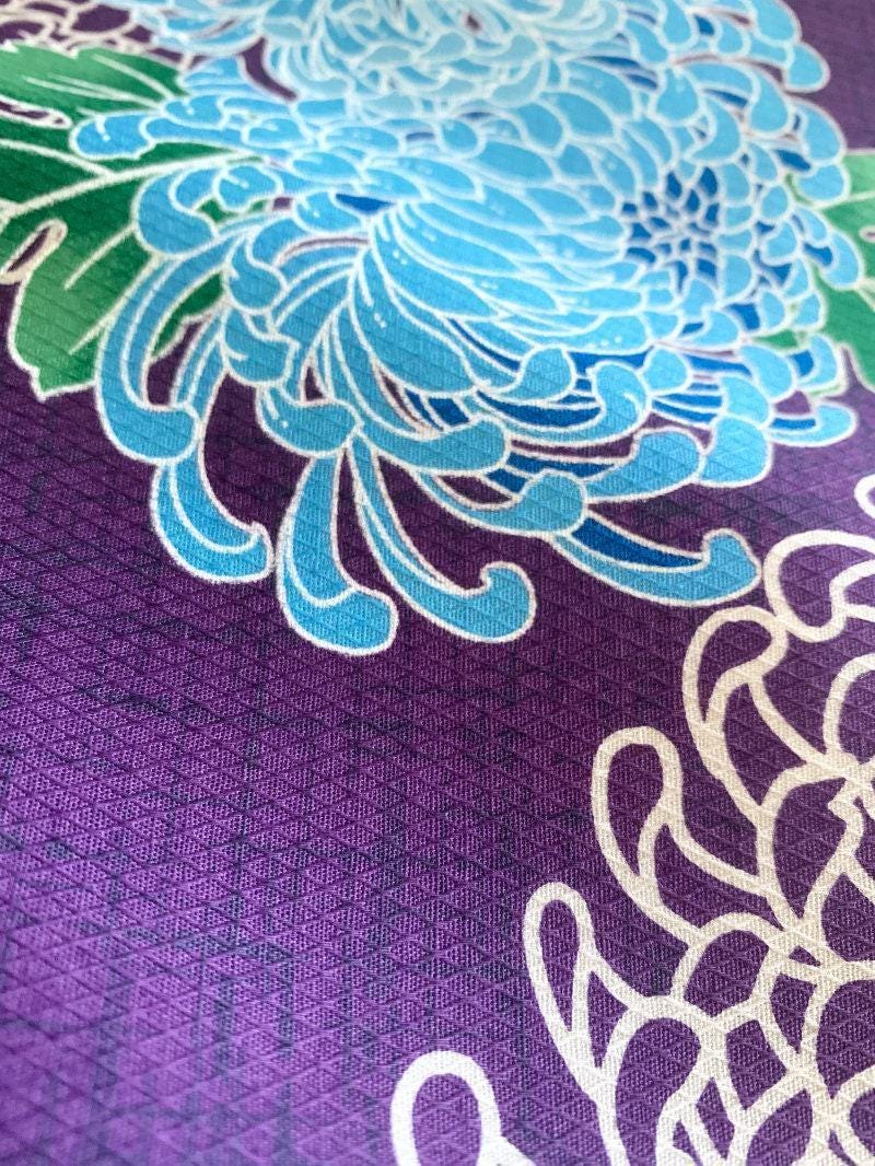 Kei - Kyoto Story Chrysanthemum Cotton Fabric - Purple