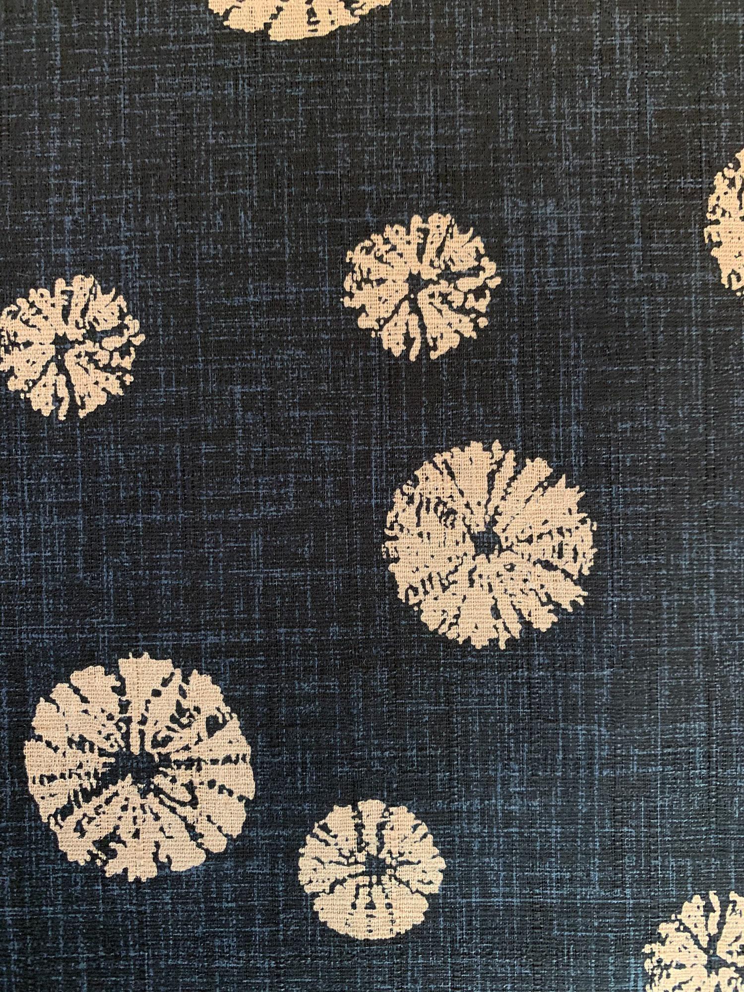 Morikiku - Shibori Sand Dollars Cotton Dobby - Dark Navy Beige