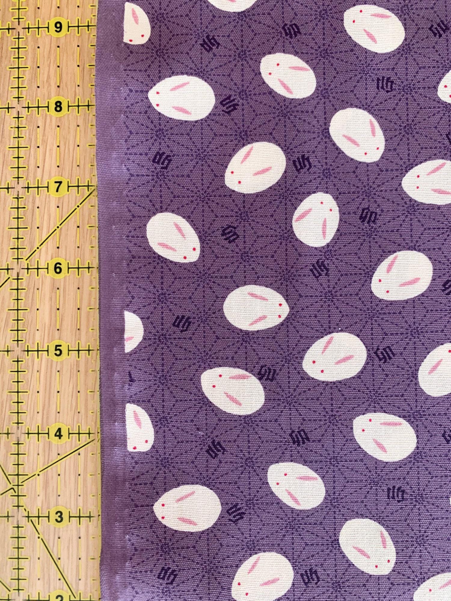 Yamaoka - Slipper Bunnies Cotton Fabric - Lavender Purple