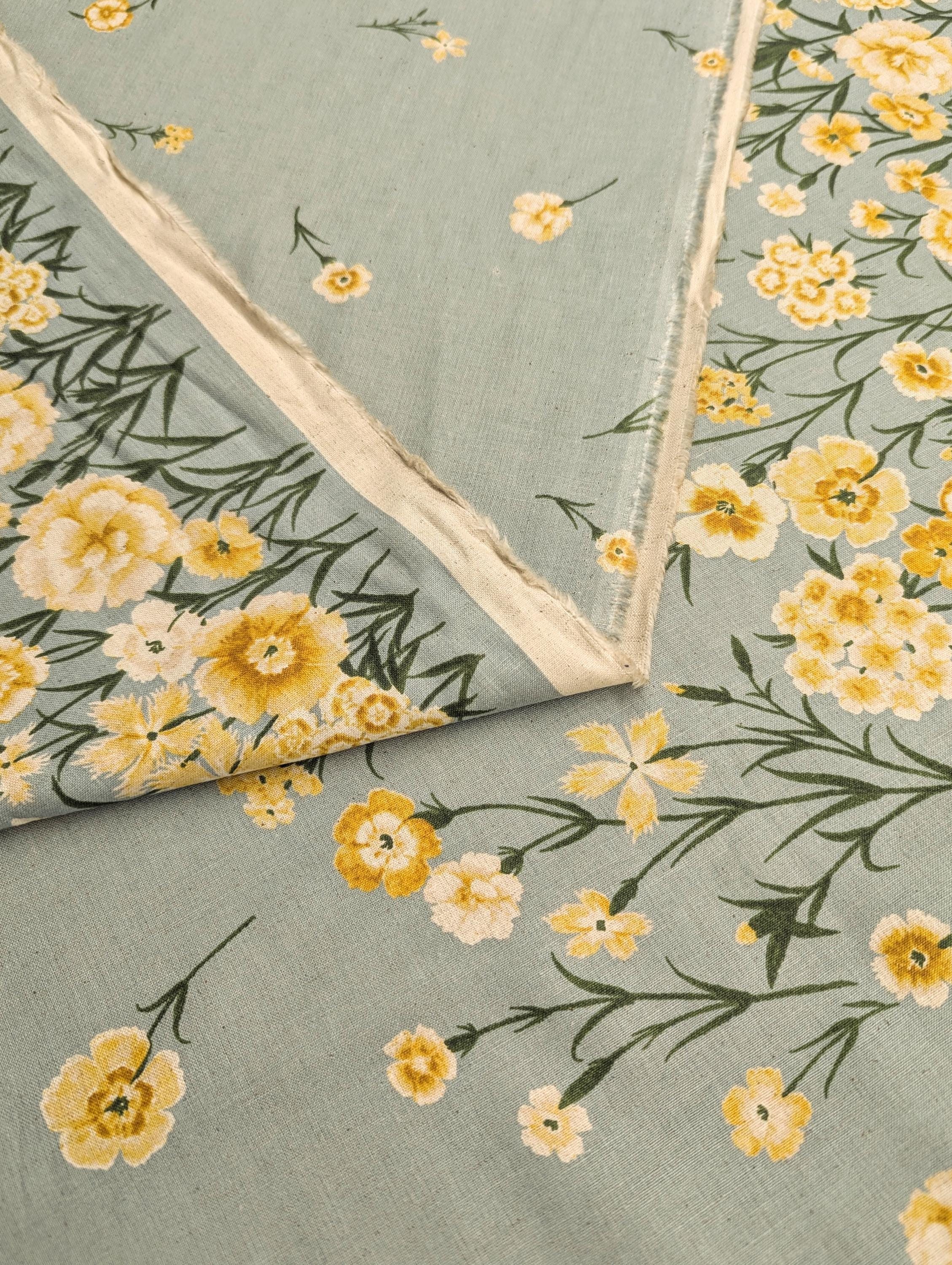 Koizumi - Summer Meadows Panel Momen-T Cotton/Linen Fabric - Green