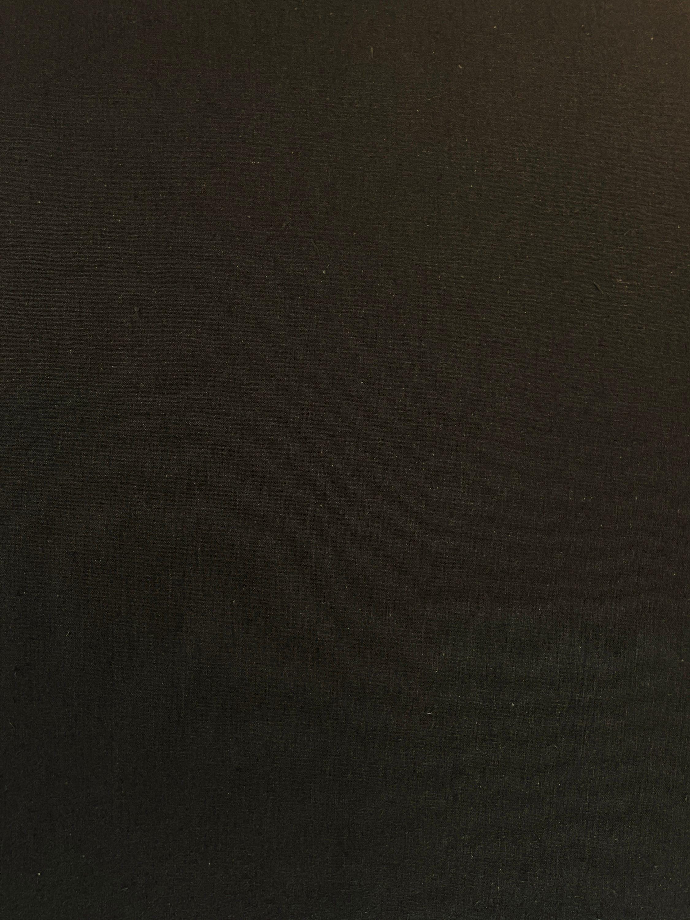 Hishiei - Solid Color Cotton/Linen Fabric - Dark Brown