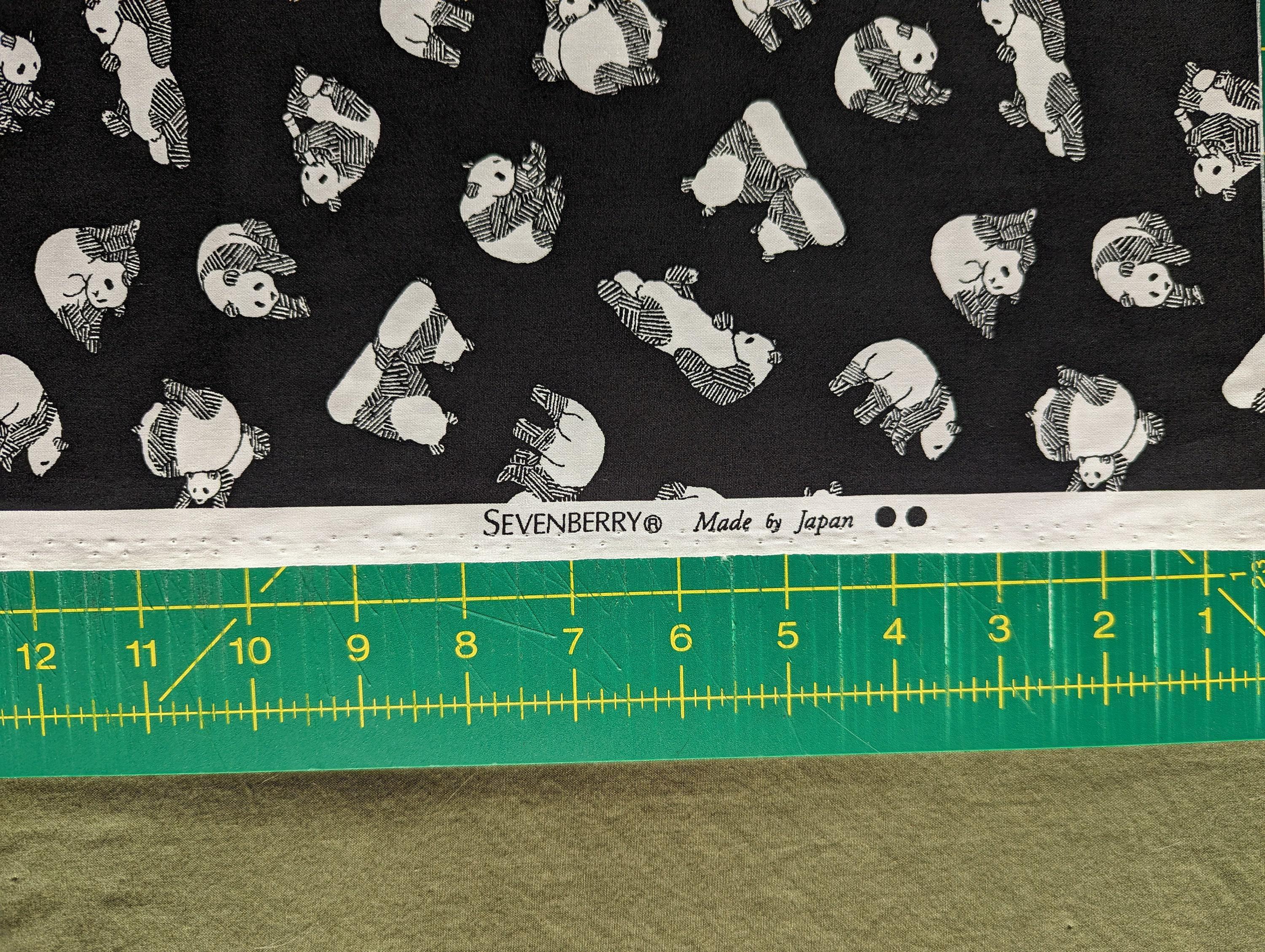 Sevenberry - Pandas Cotton Fabric - Black