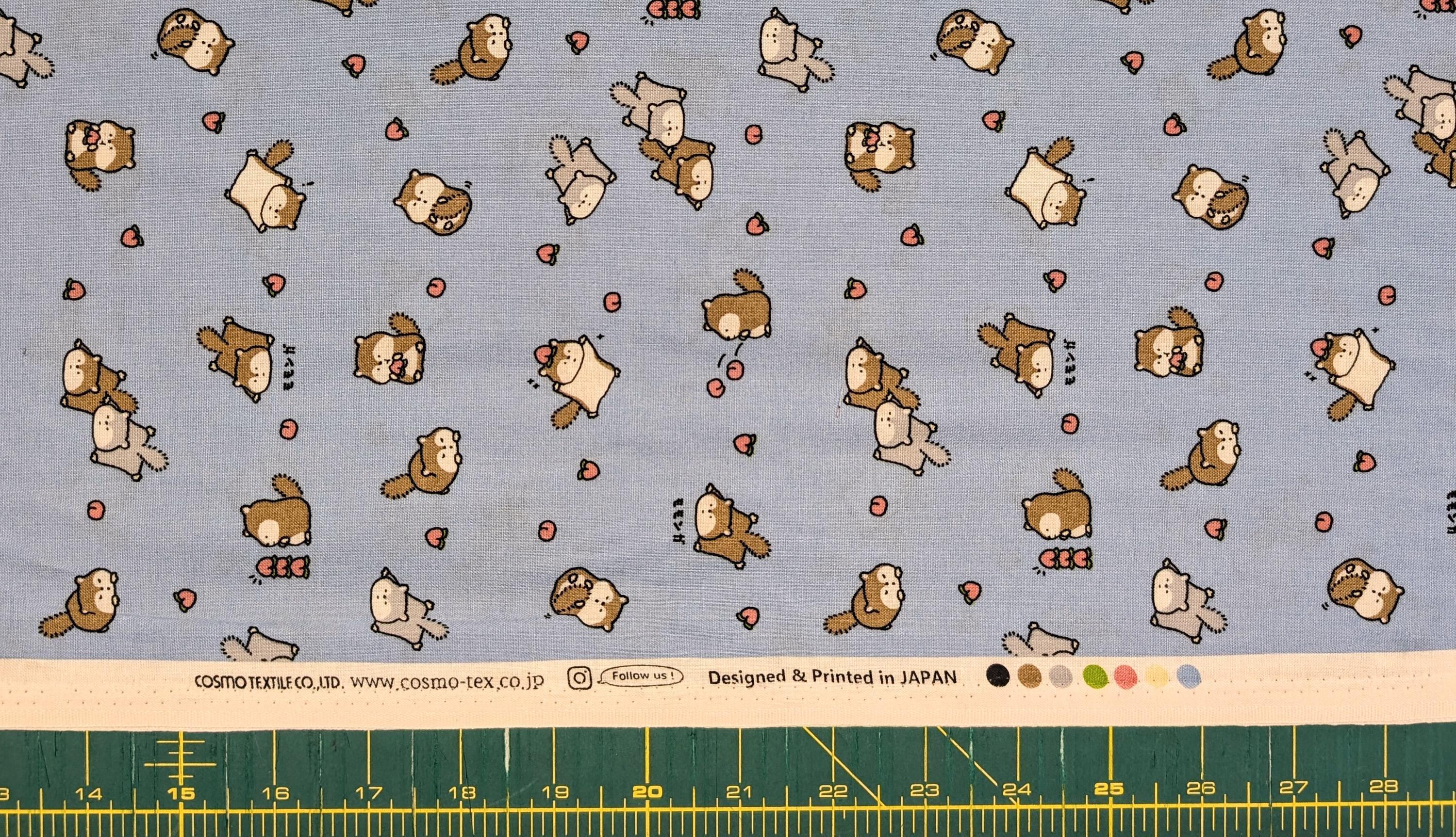 Cosmo - NEW Flying Squirrels & Peaches Cotton - Blue