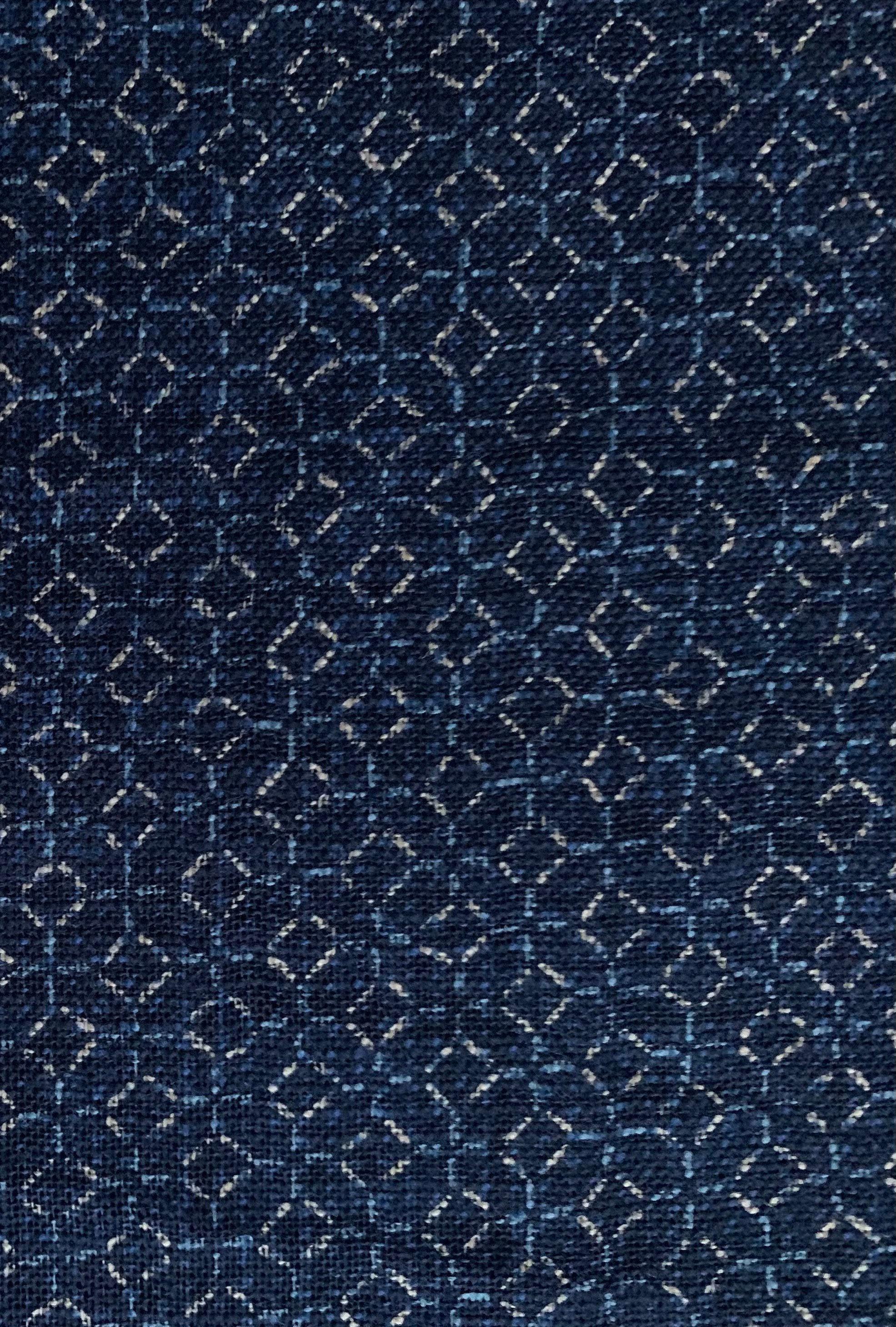 Sevenberry - Rustic Sashiko Stitch Cotton Fabric - Blue