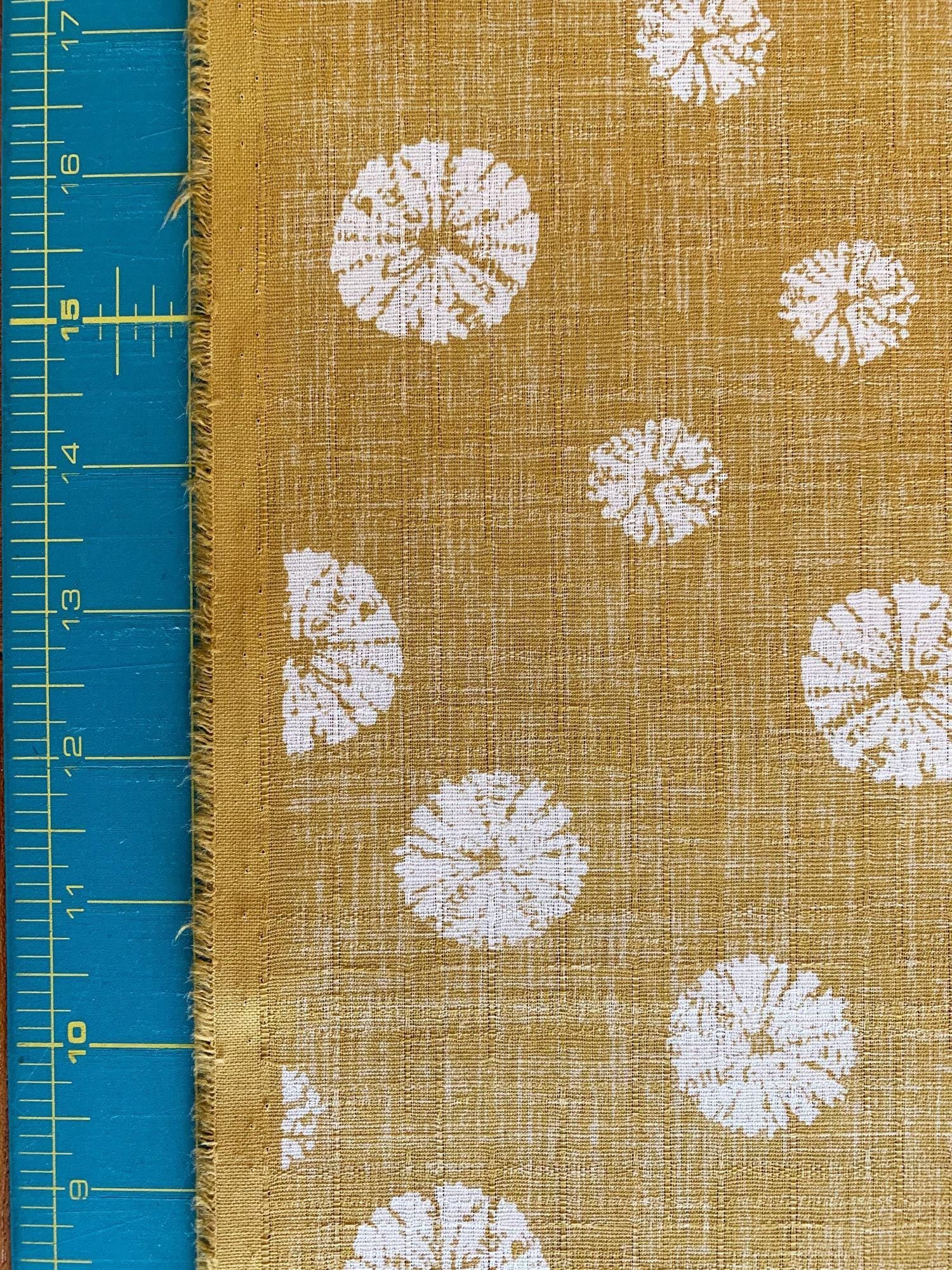 Morikiku - Shibori Sand Dollars Cotton Dobby - Mustard Yellow