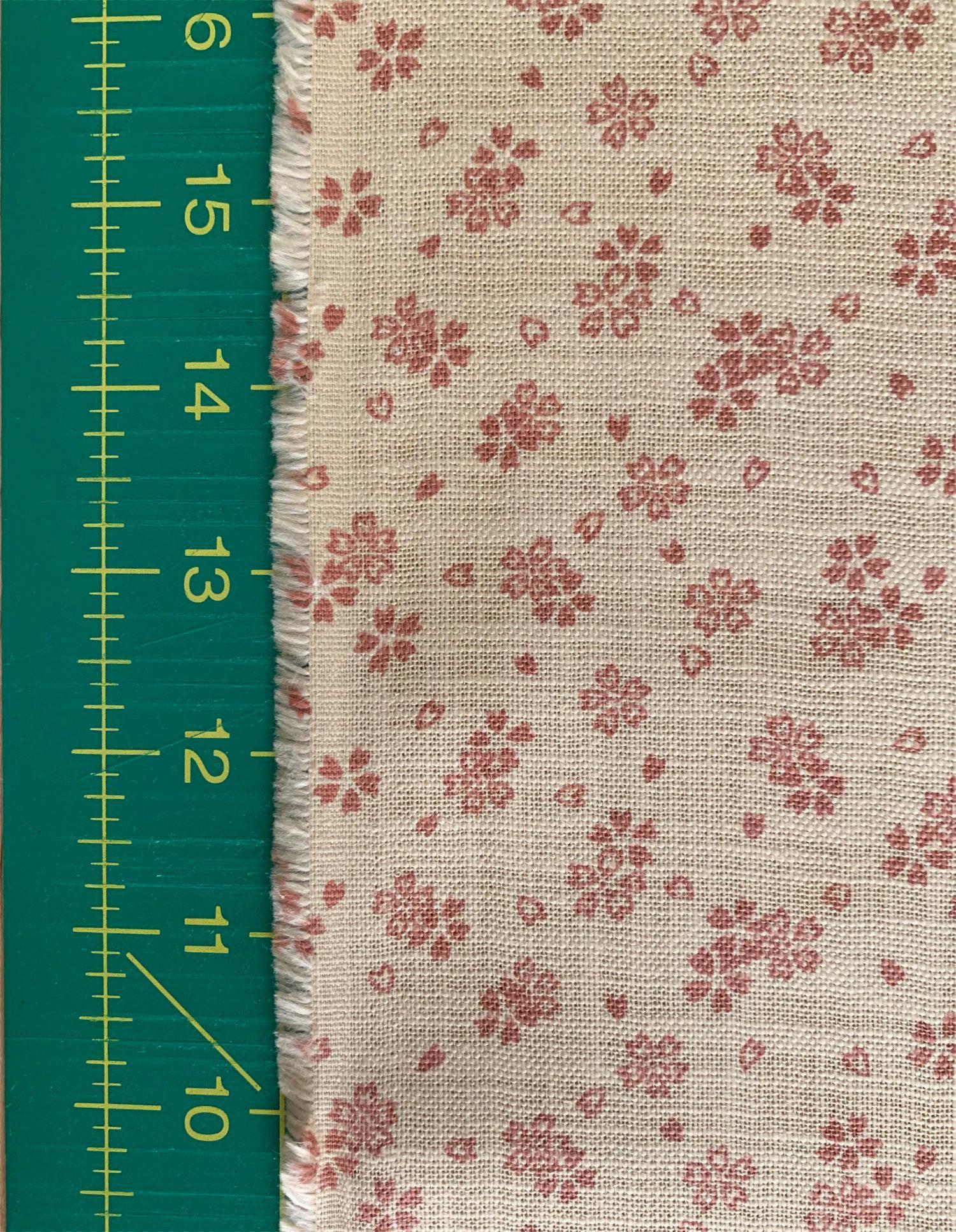 Sevenberry - Cherry Blossoms Homespun Cotton Fabric - Beige Pink