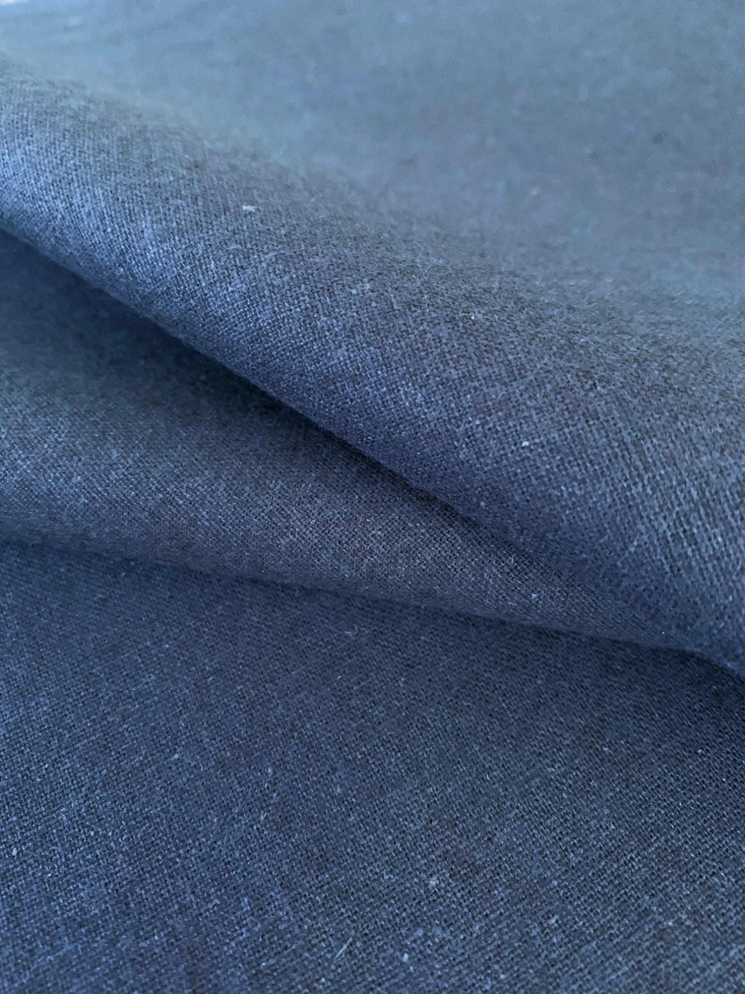 Hishiei - Solid Cotton/Linen Fabric - Indigo Blue