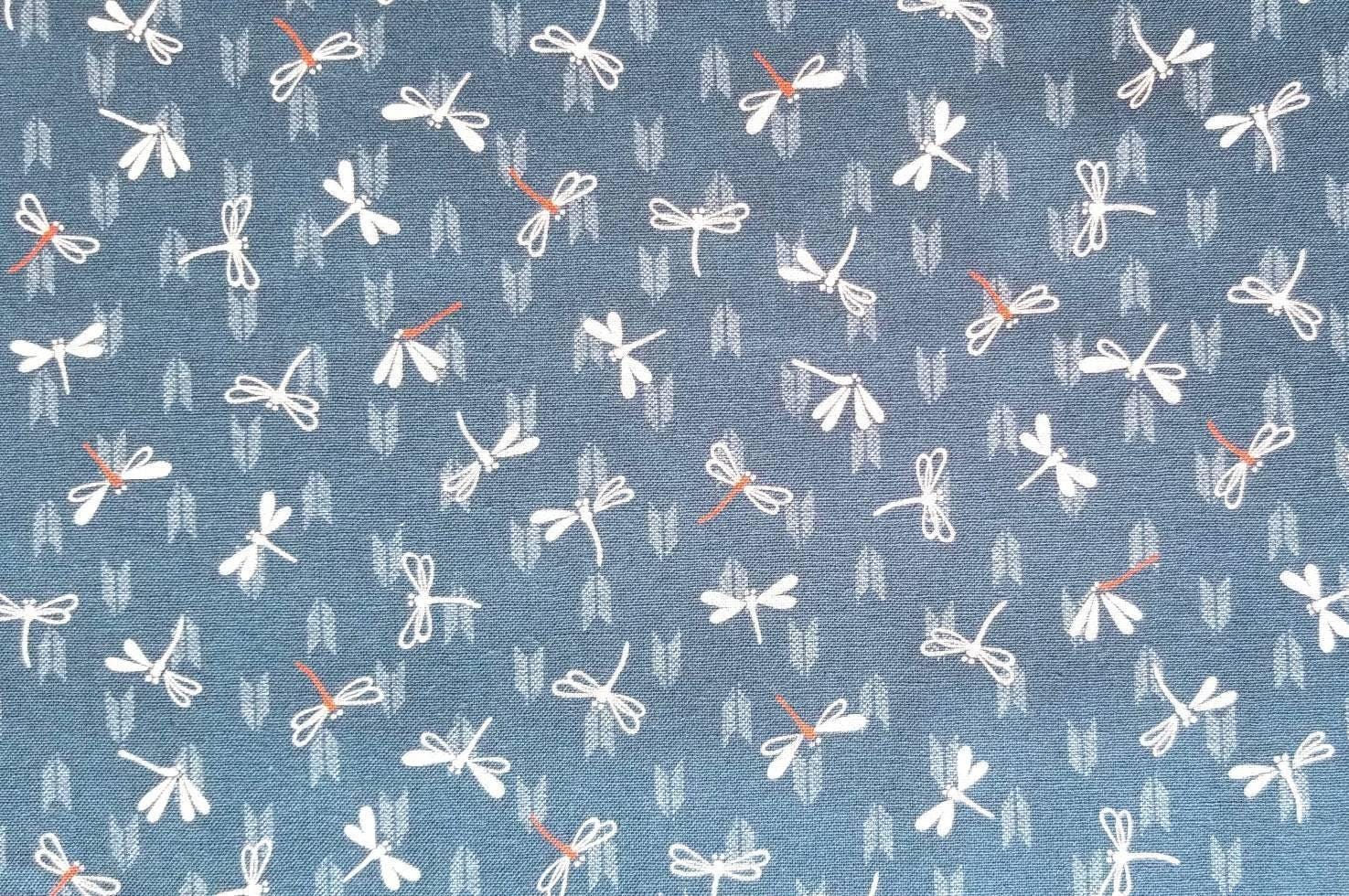 Sevenberry - Dragonflies with Arrows Cotton Fabric - Light Blue