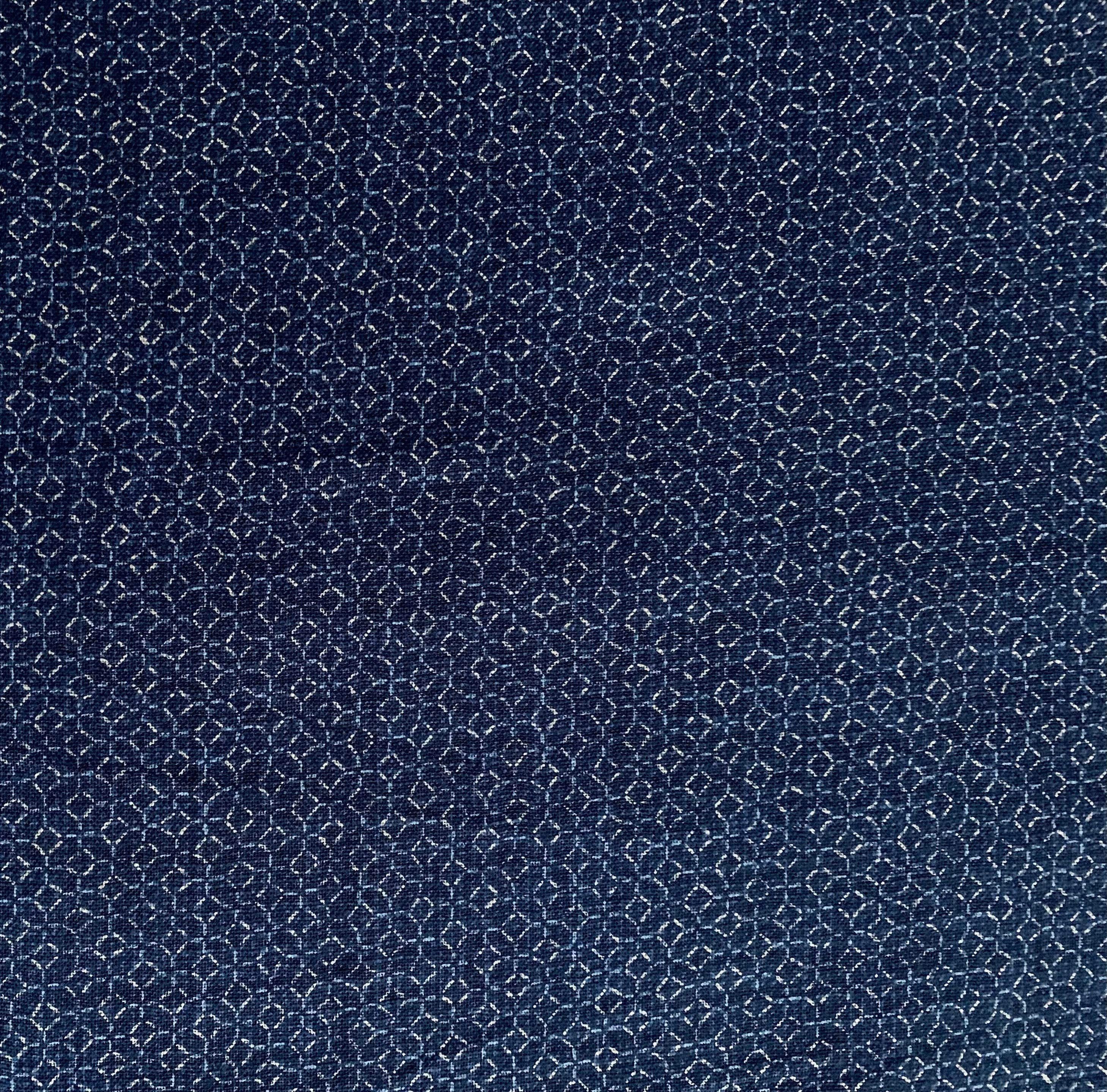 Sevenberry - Rustic Sashiko Stitch Cotton Fabric - Blue