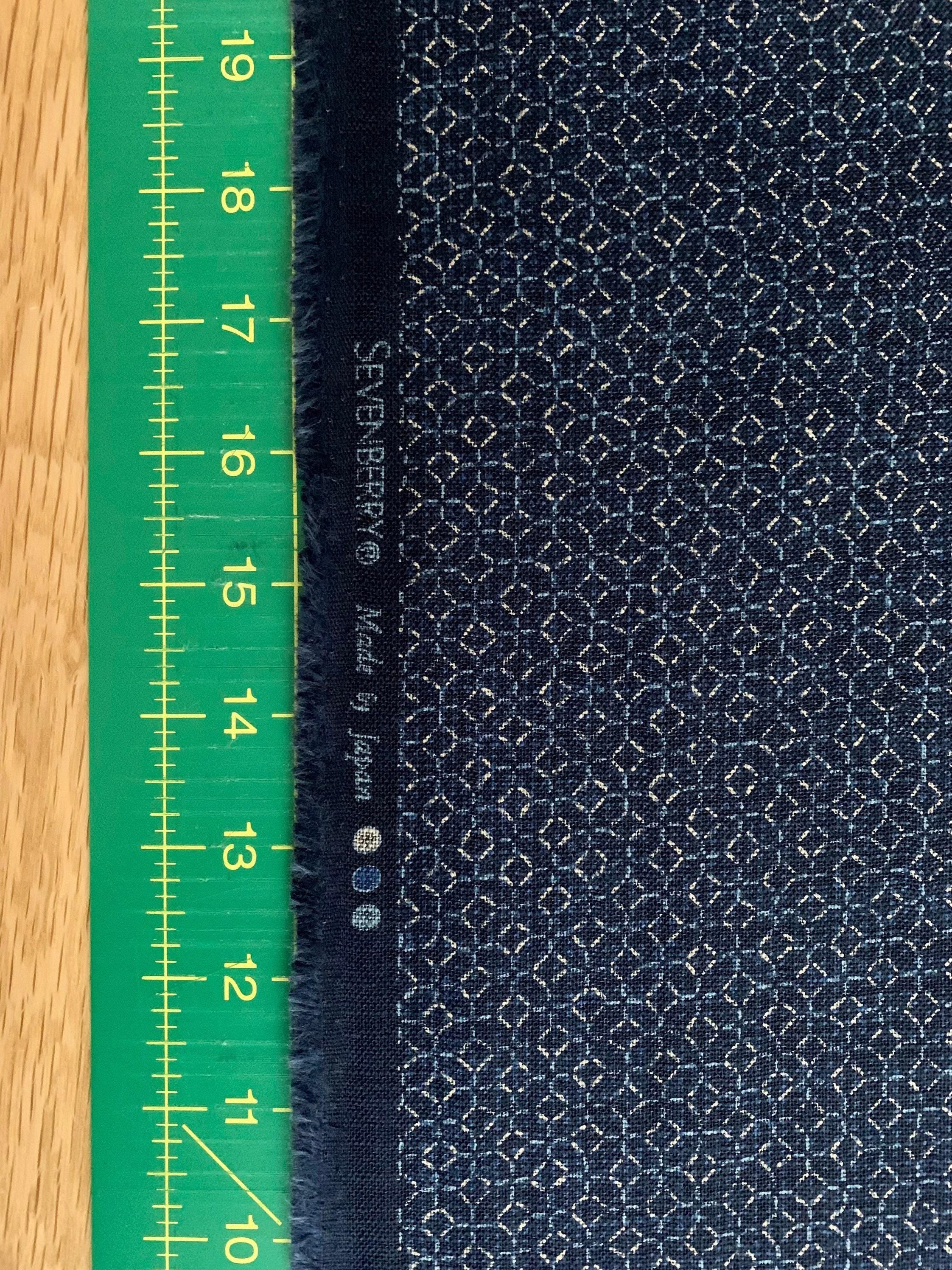 Sevenberry - Rustic Sashiko Stitch Cotton Fabric - Blue