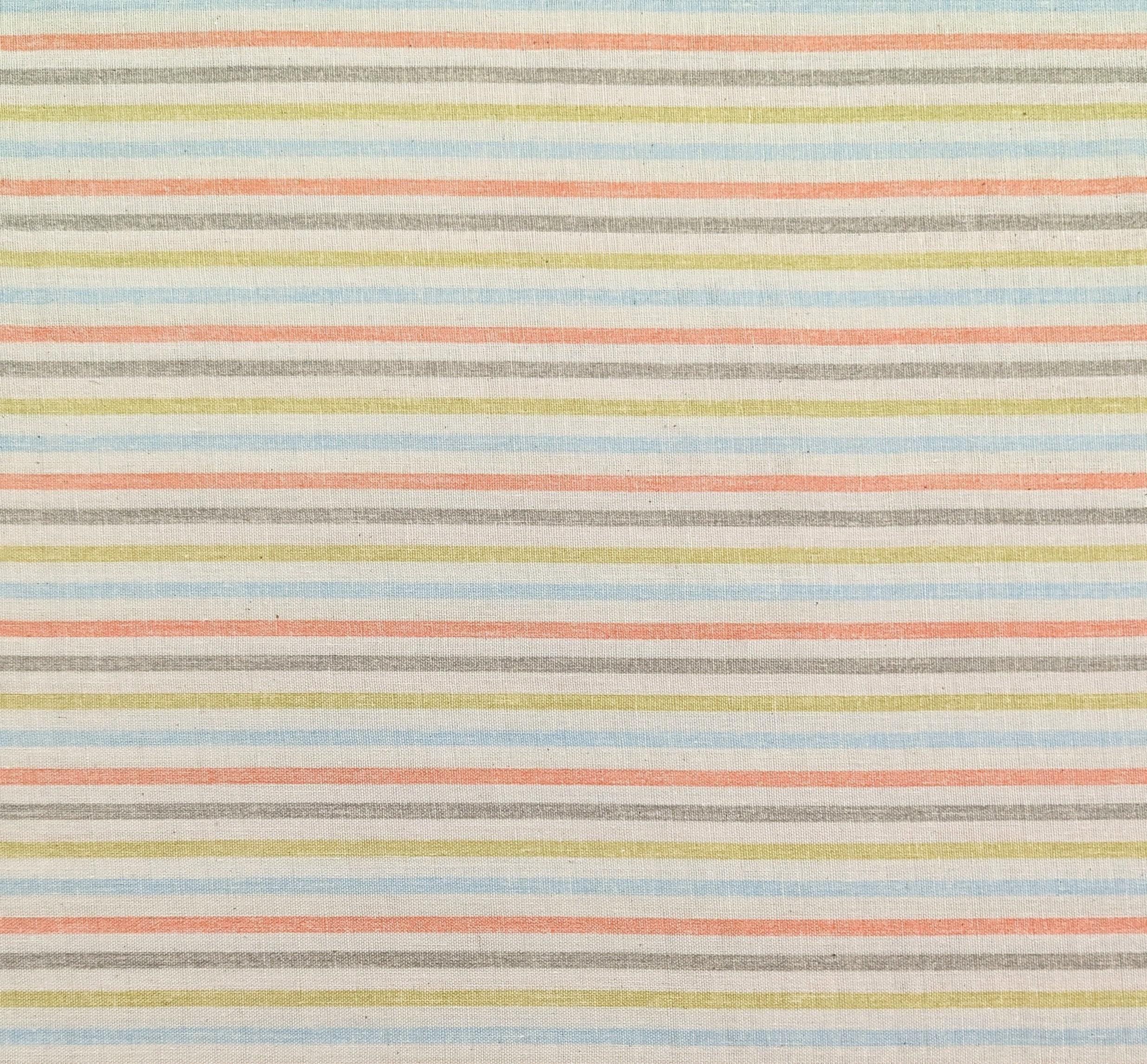 Sevenberry - Striped Cotton Double Gauze - Red Green Gray Blue