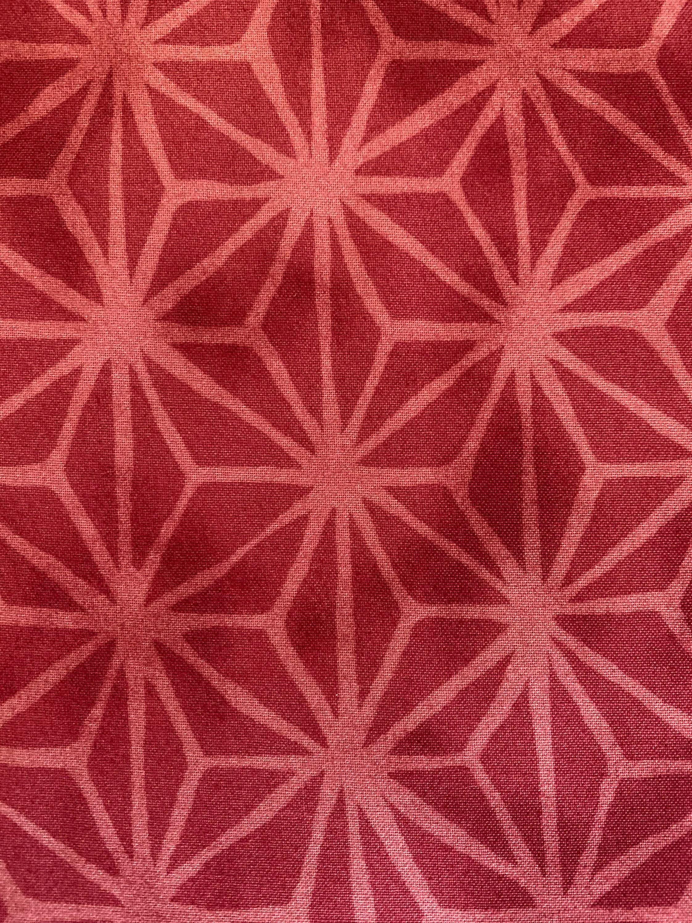 Hishiei - Asanoha Star Cotton - Cranberry Red