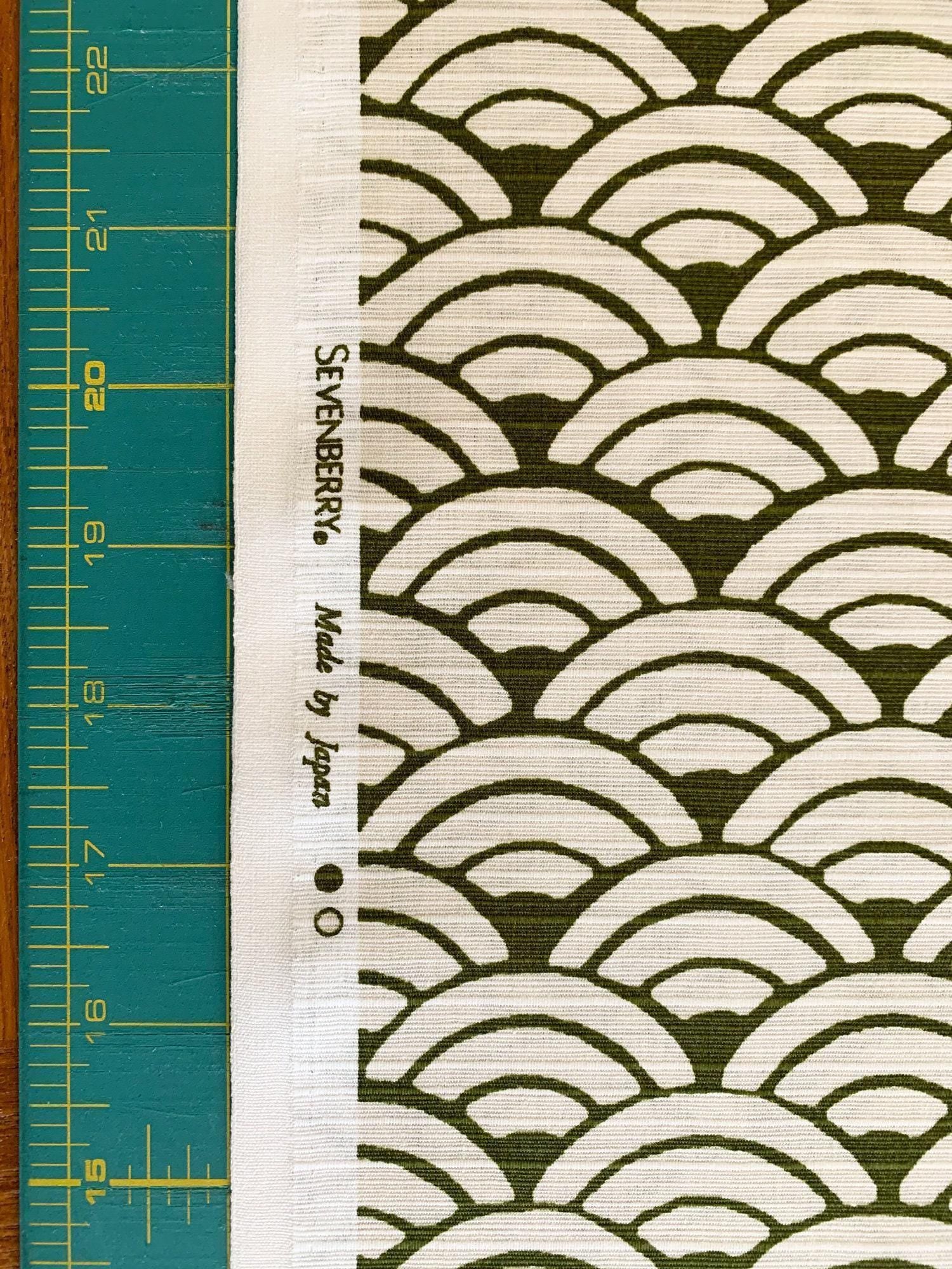 Sevenberry - Waves Cotton Dobby - White Olive Green