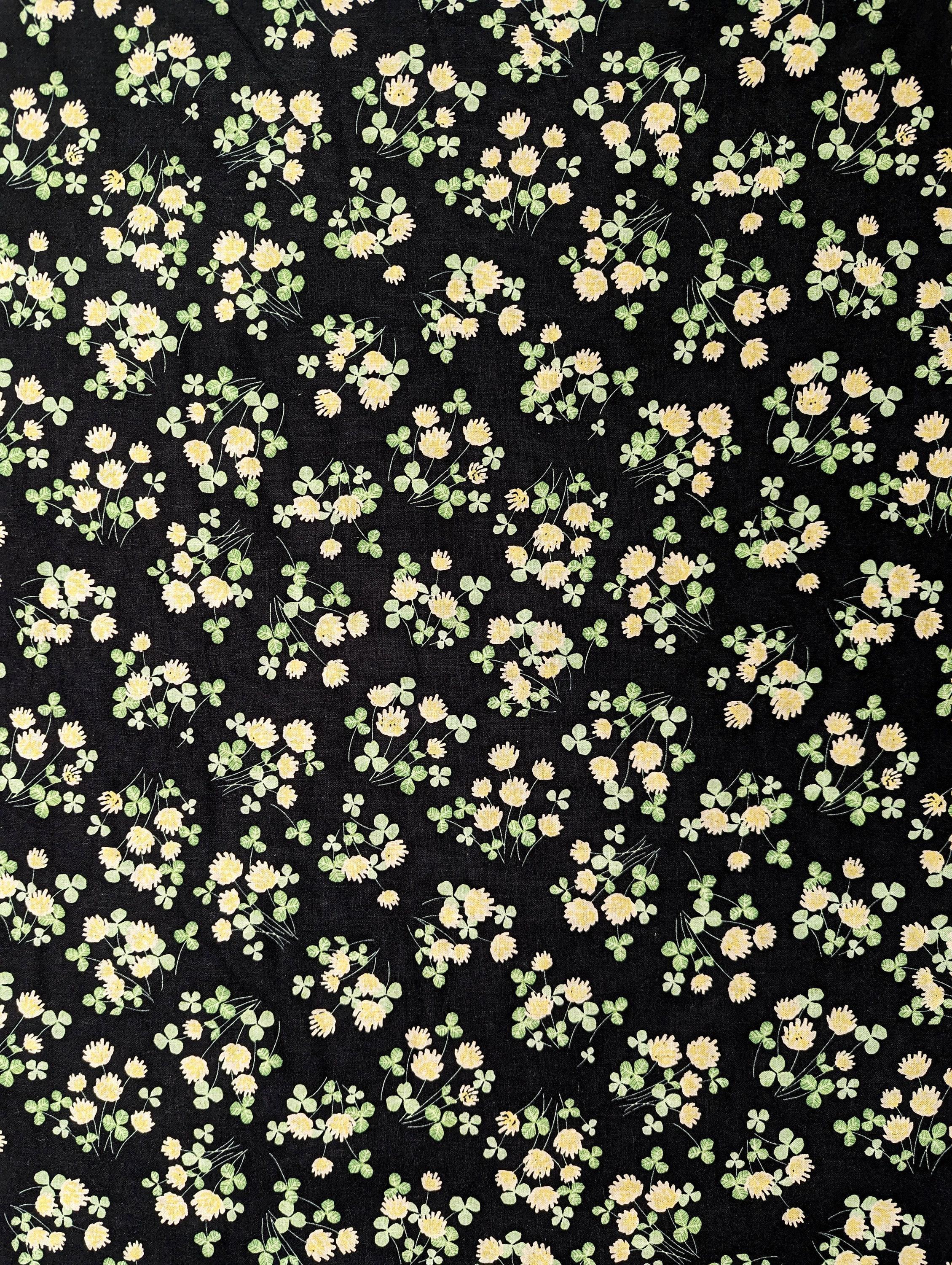 Kokka - Spring Bouquet Cotton/Linen Fabric - Black