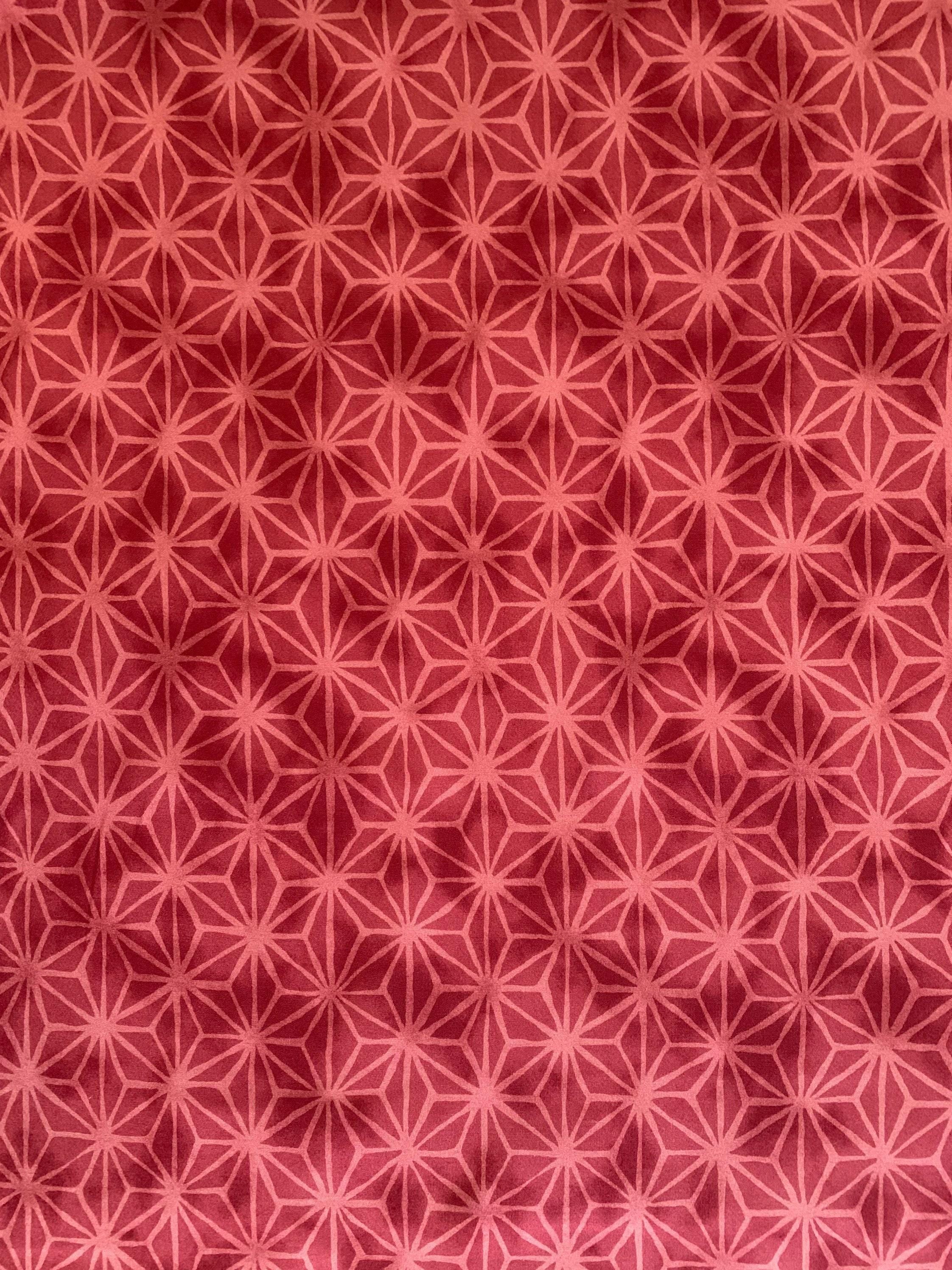 Hishiei - Asanoha Star Cotton - Cranberry Red