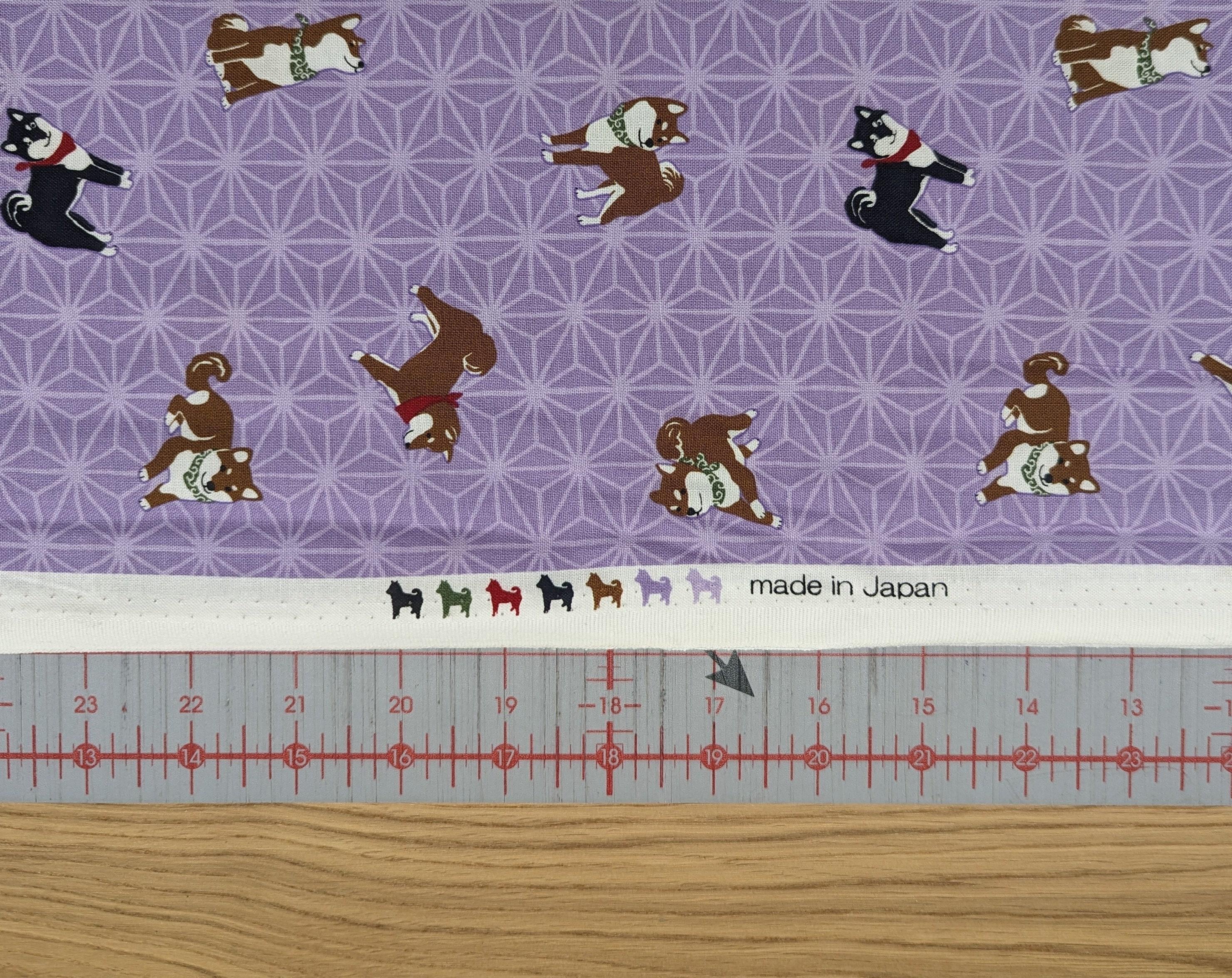 Hishiei - Asanoha Shibas Cotton Fabric - Purple