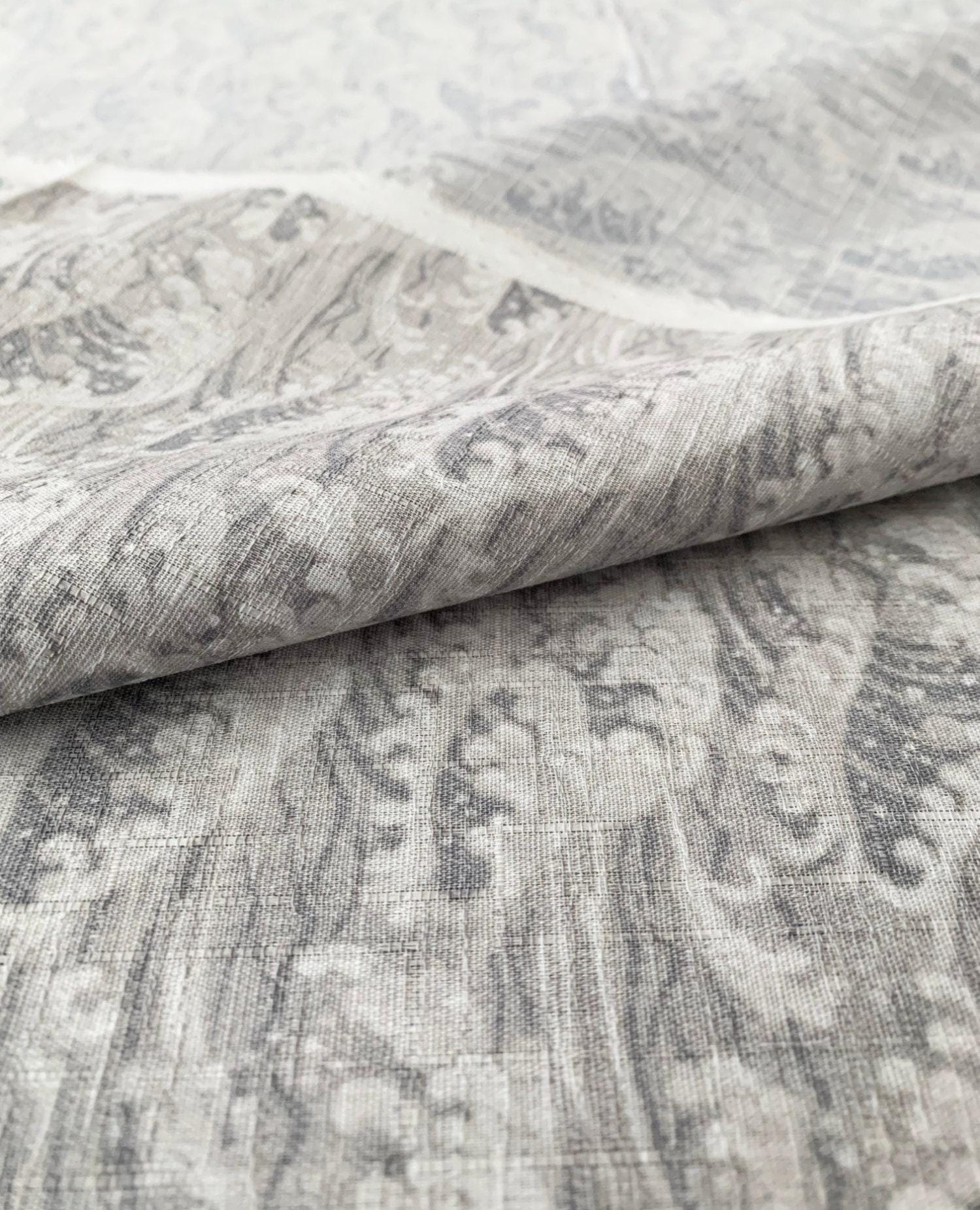 Sevenberry - Ocean Waves Cotton Dobby - Light Gray